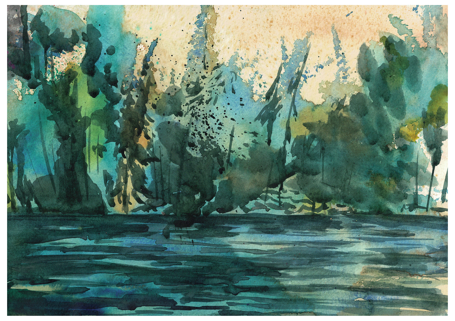 "Amarante", Watercolor on paper, 2025, 280 x 210 mm
