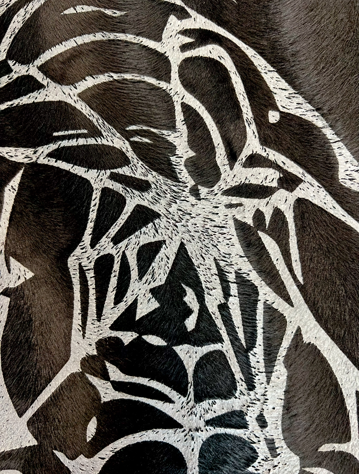 Cobweb print on faux fur (2025)