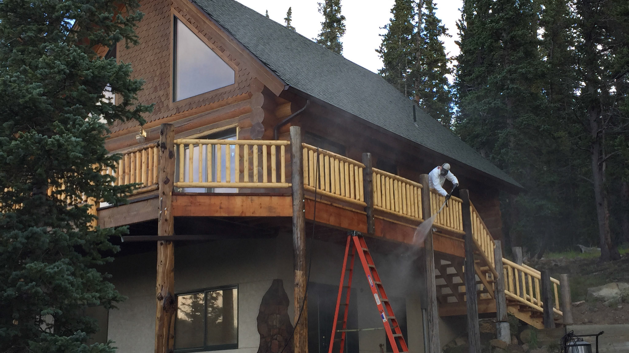 Corn Cob Blasting - Log Home & Cabin ContractorLog Home & Cabin Contractor