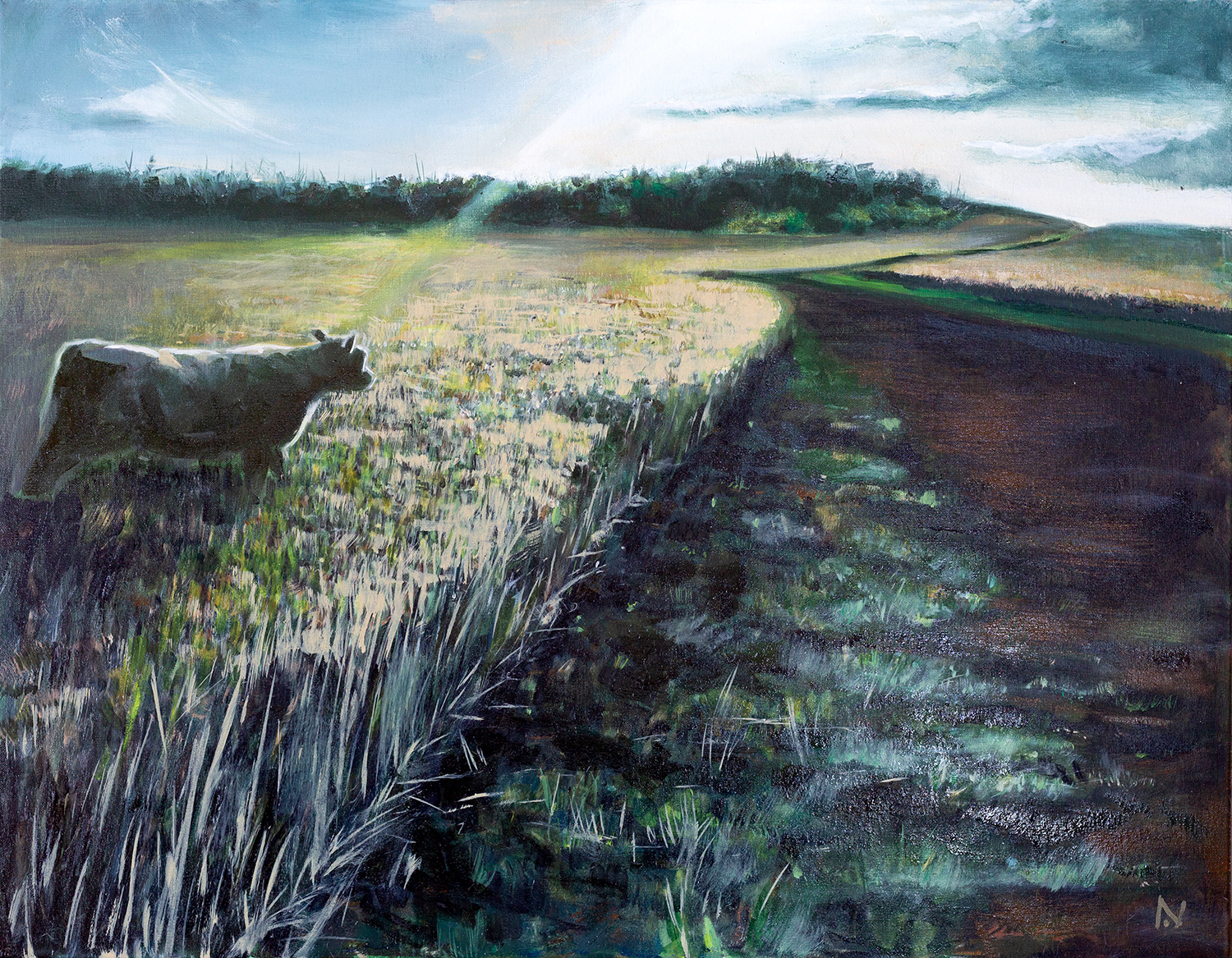 "Boeuf i debout dann bardzour"-huile sur toile-90x70cm - 500,00€