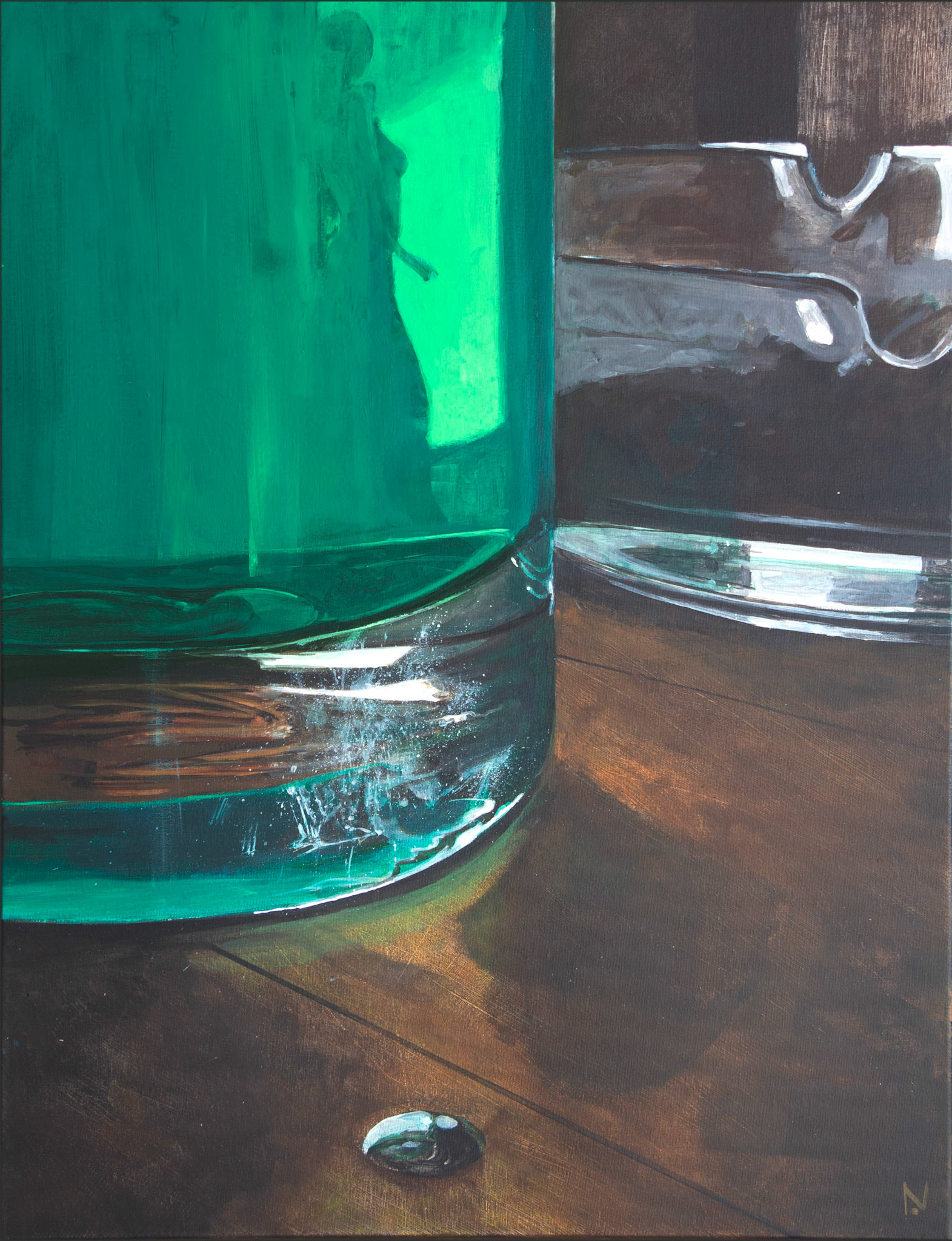 "Couleur menthe à Lô" - acrylique sur toile - 80x60cm-VENDU