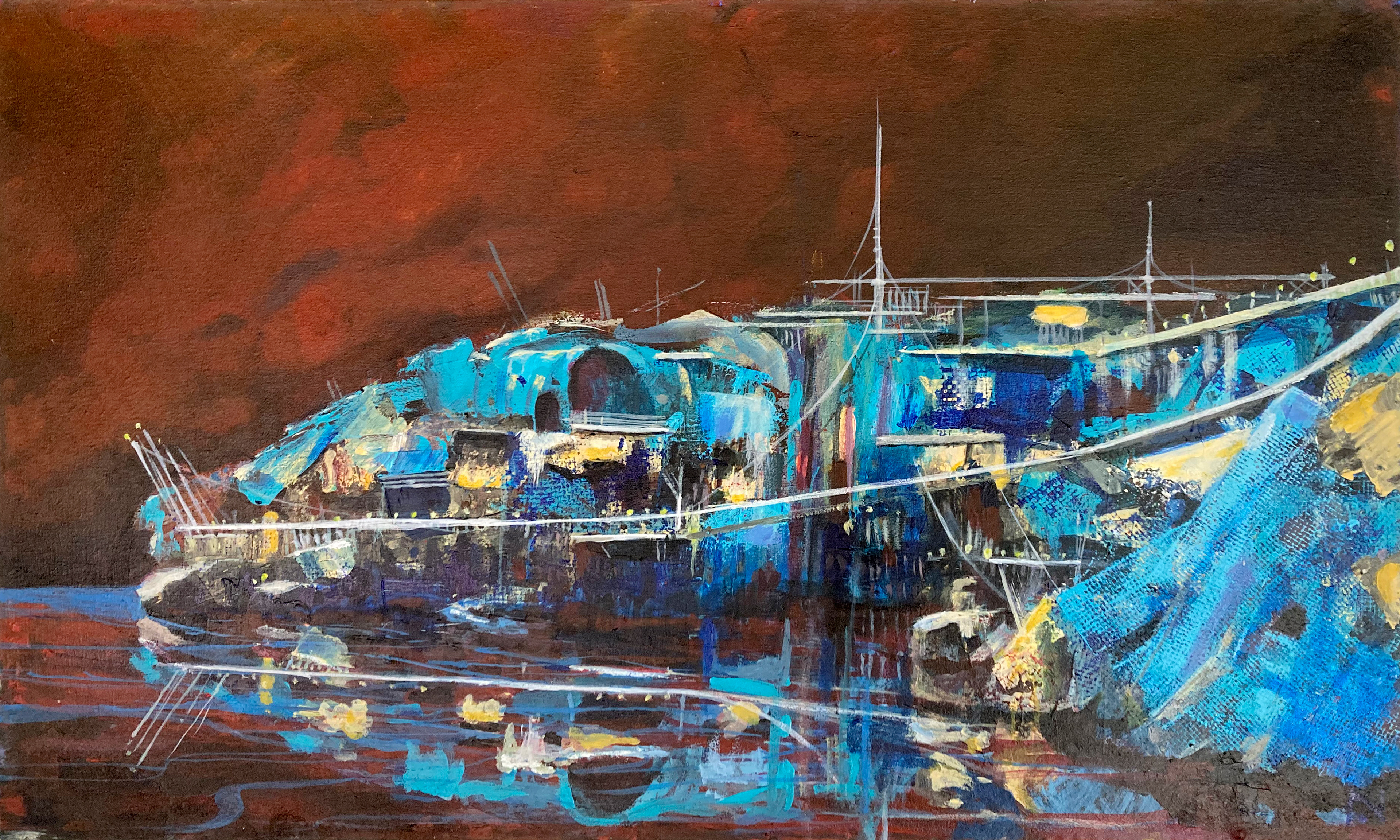 "Paysage imaginaire" - Acrylique sur toile - 50x30cm - 150,00€