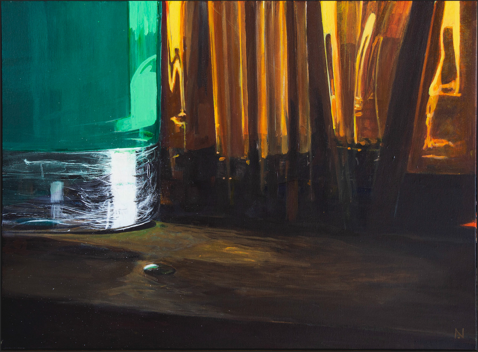 "Couleur menthe à Nô" - acrylique sur toile -  60x80cm- 350,00€