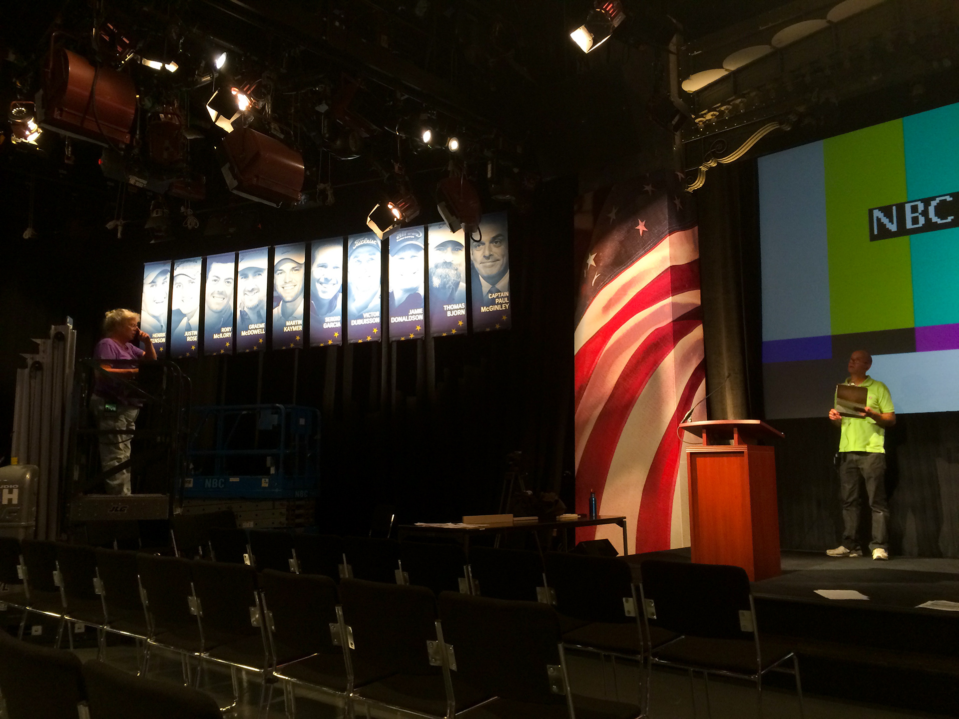 European Team displayed left of stage.