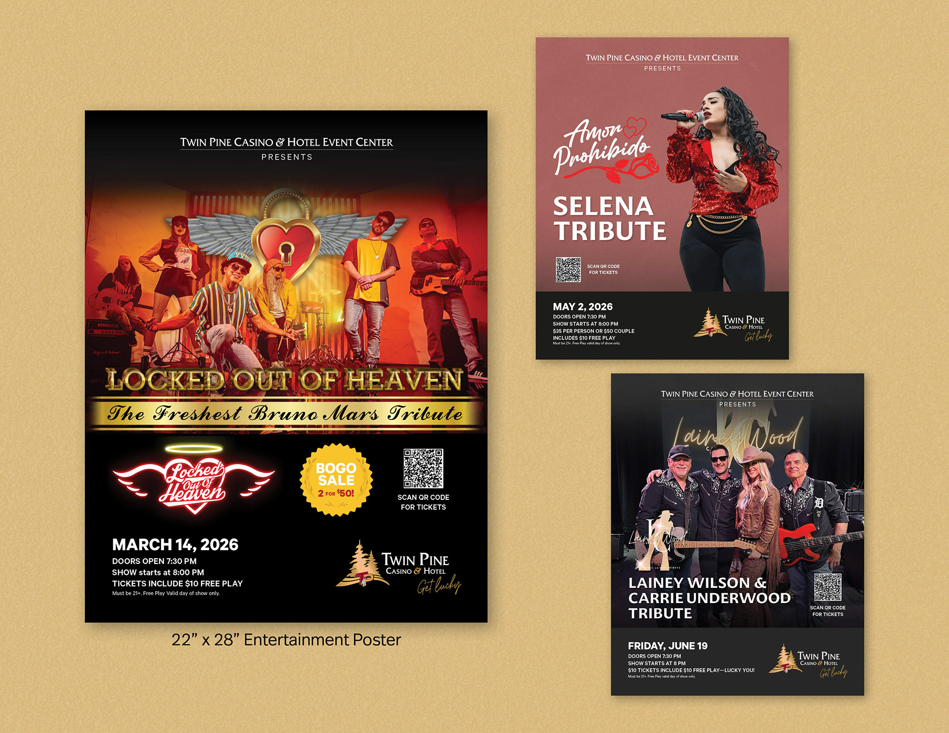 Twin Pine Casino & Hotel Entertainment Posters