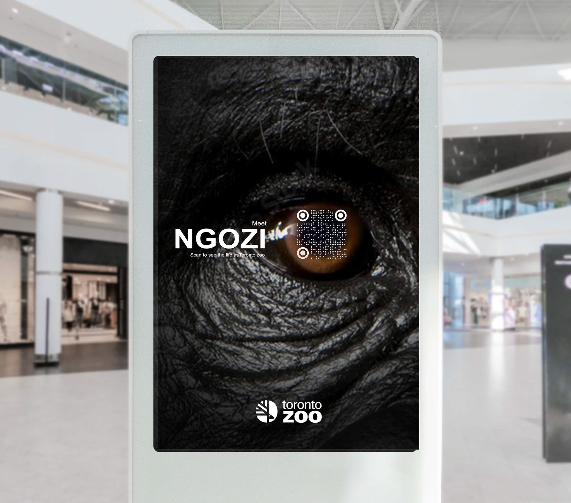 Step 1- Posters/ Out of home showcasing individual endangered species with a QR code