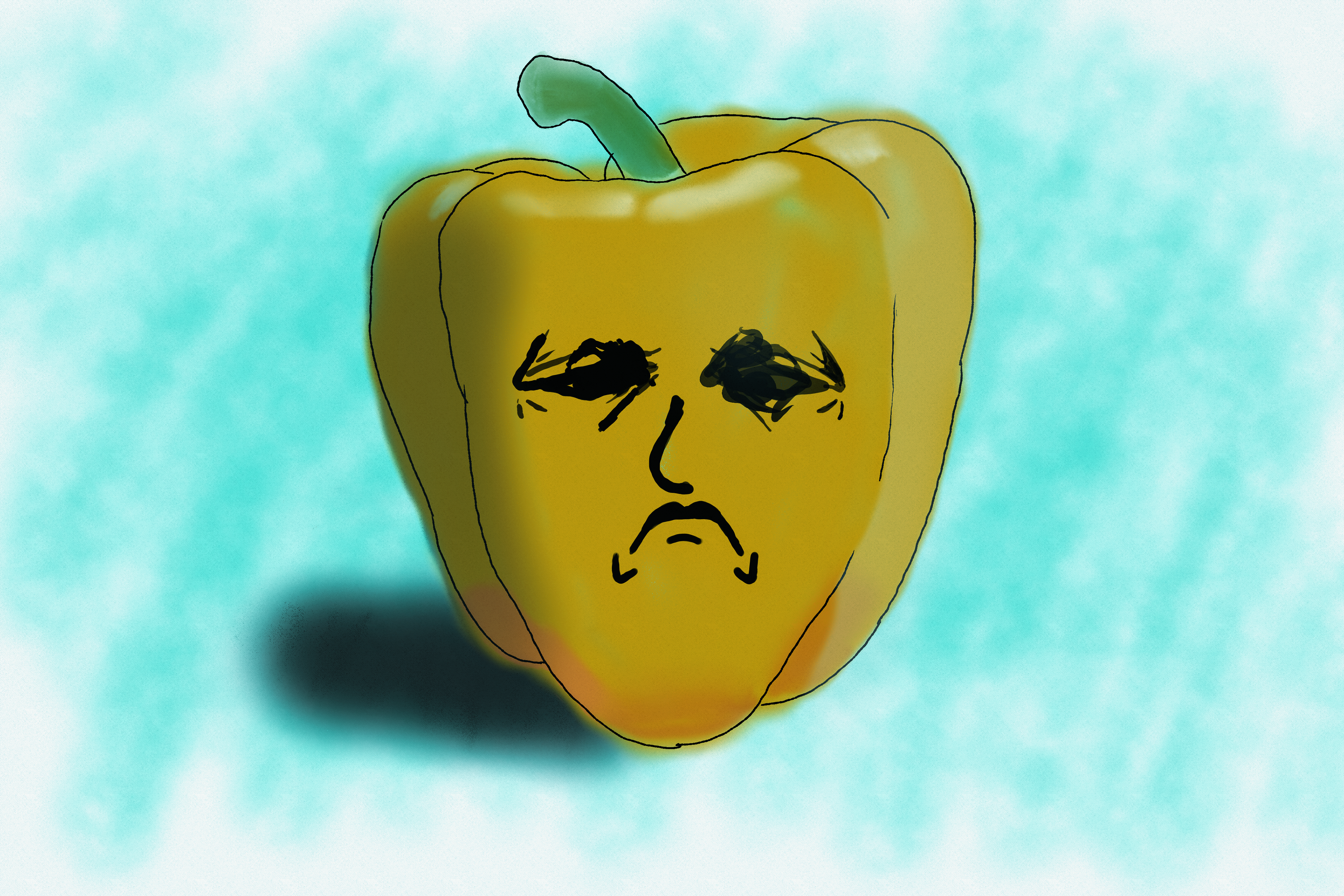 Sad. -Digitally painted and Inked