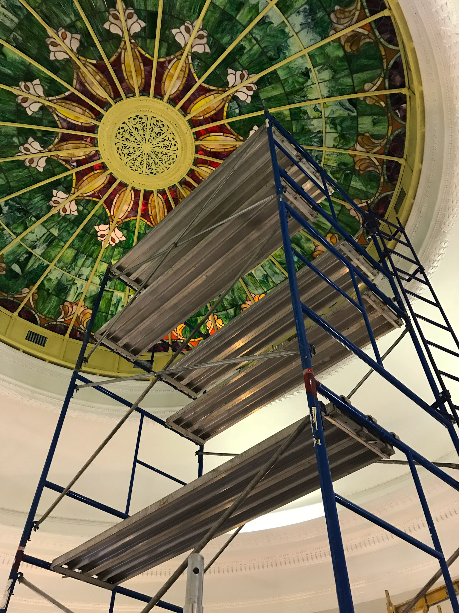 Painting the Metal Armature of the Dome