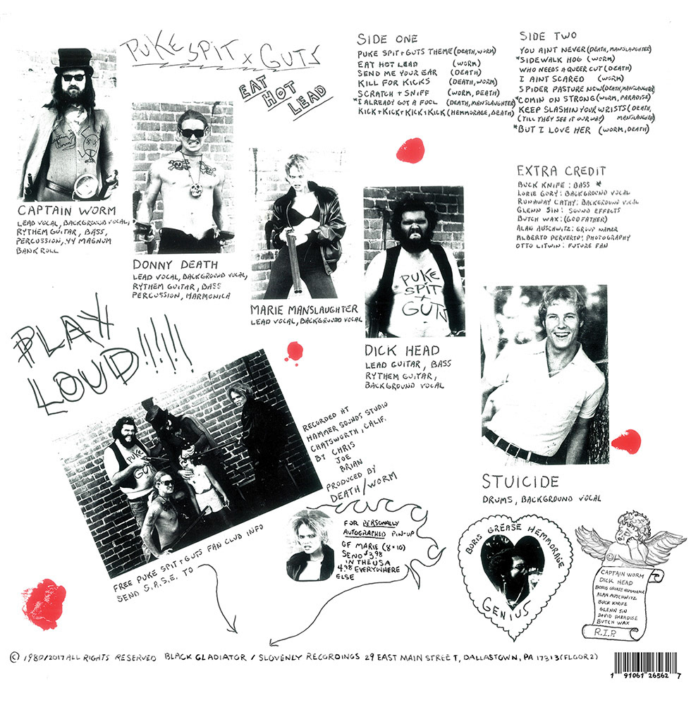 Puke Spit and Guts - Reissue layout, design, lettering, and production