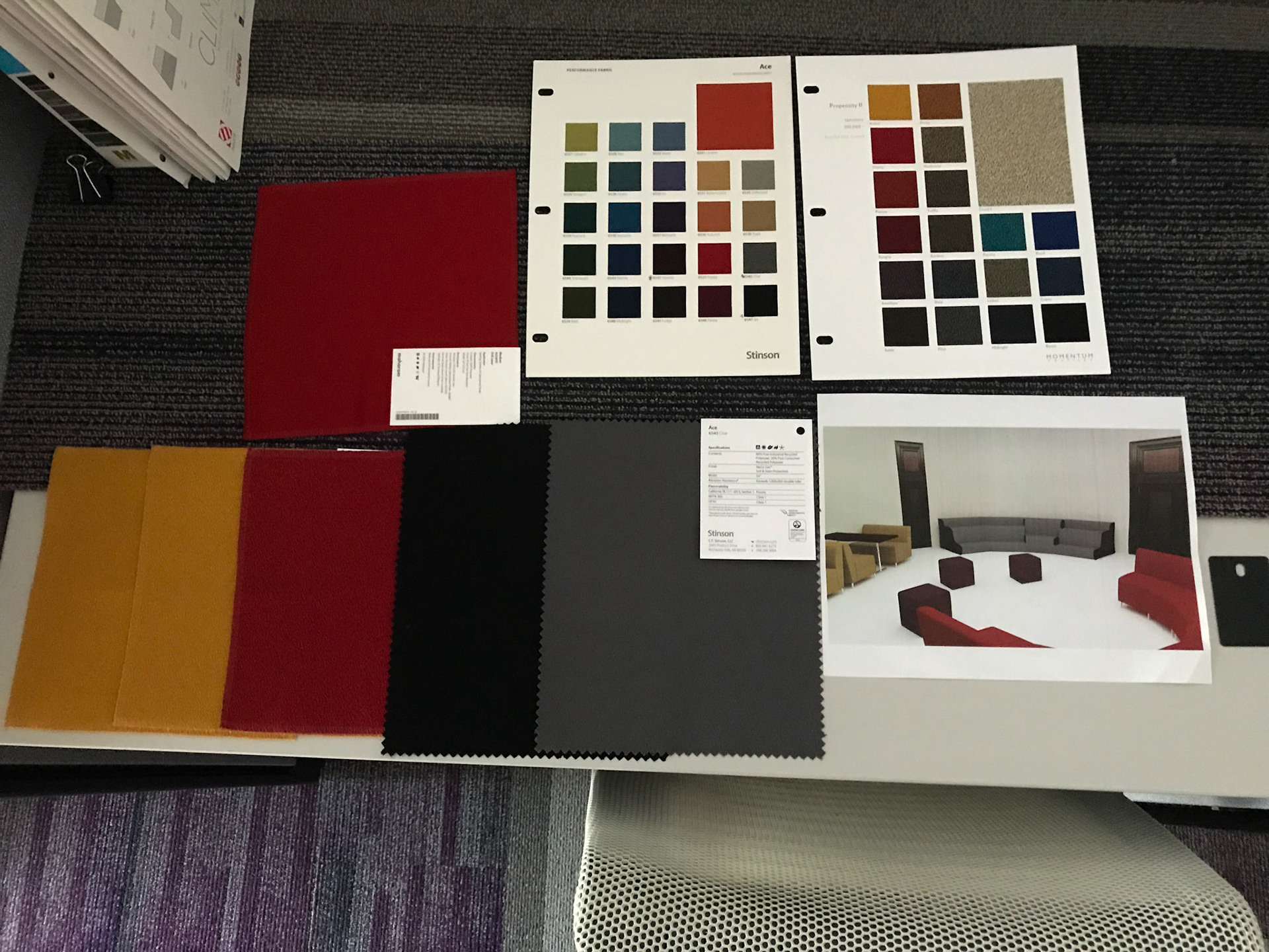 Circular room modular furniture design and color selection