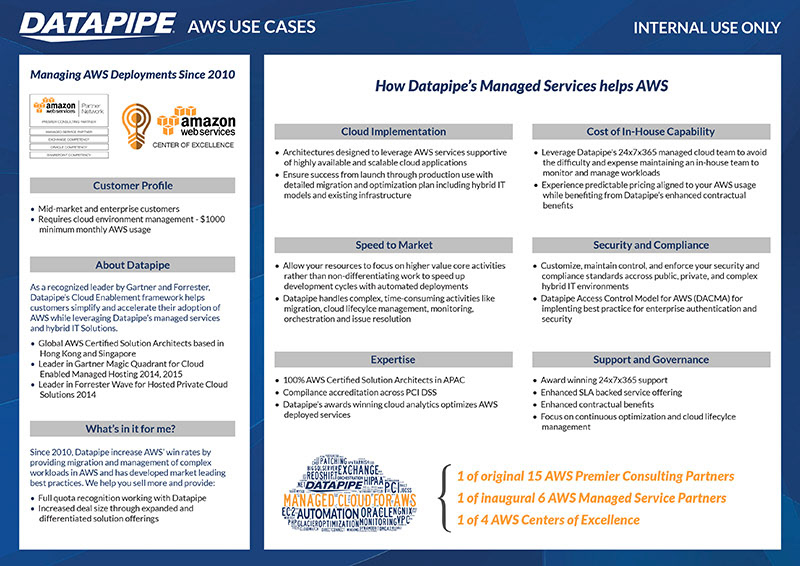 Datapipe Battlecard - Managed Services for AWS