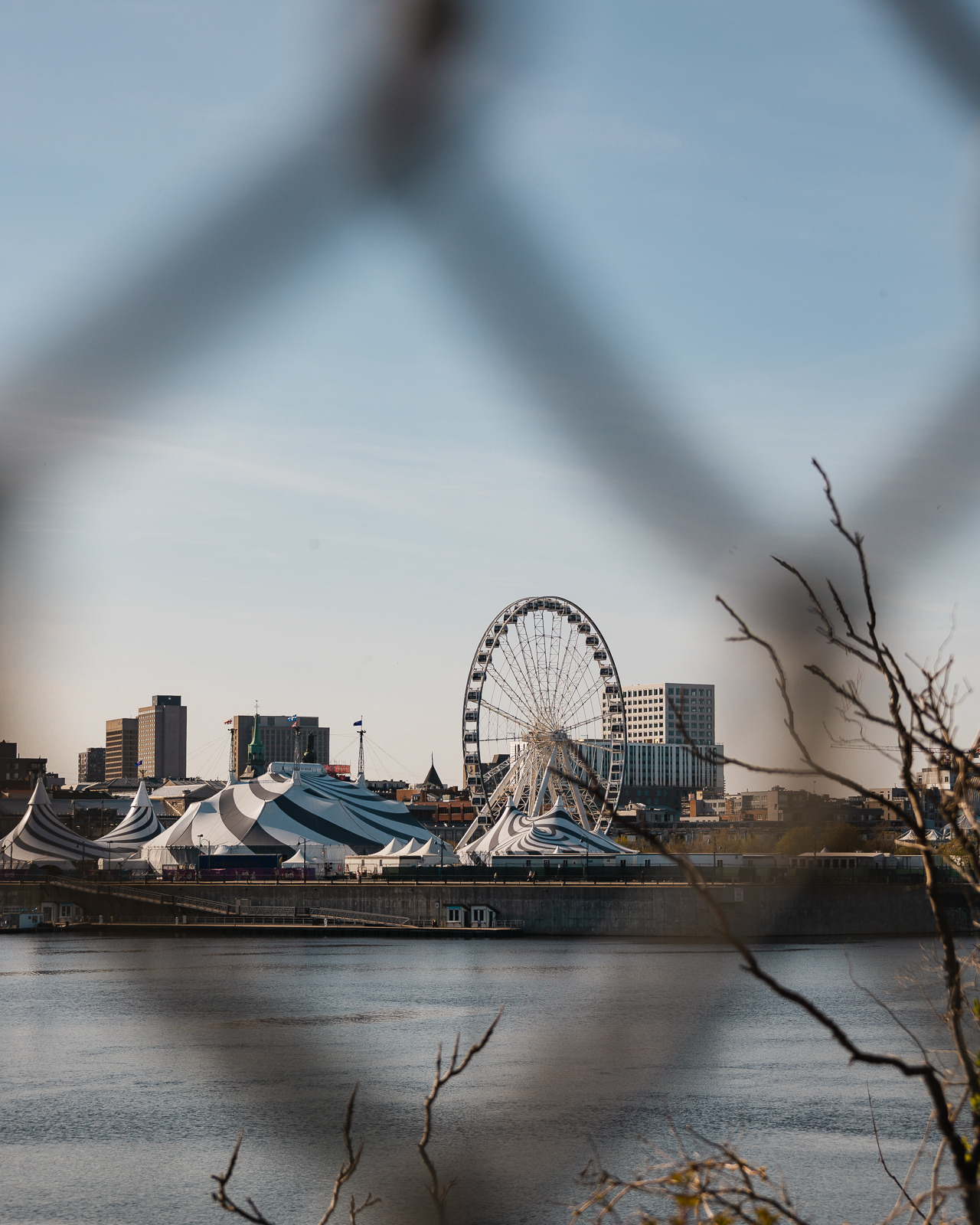 View of Montreal's Ferris Wheel on the other side of the river