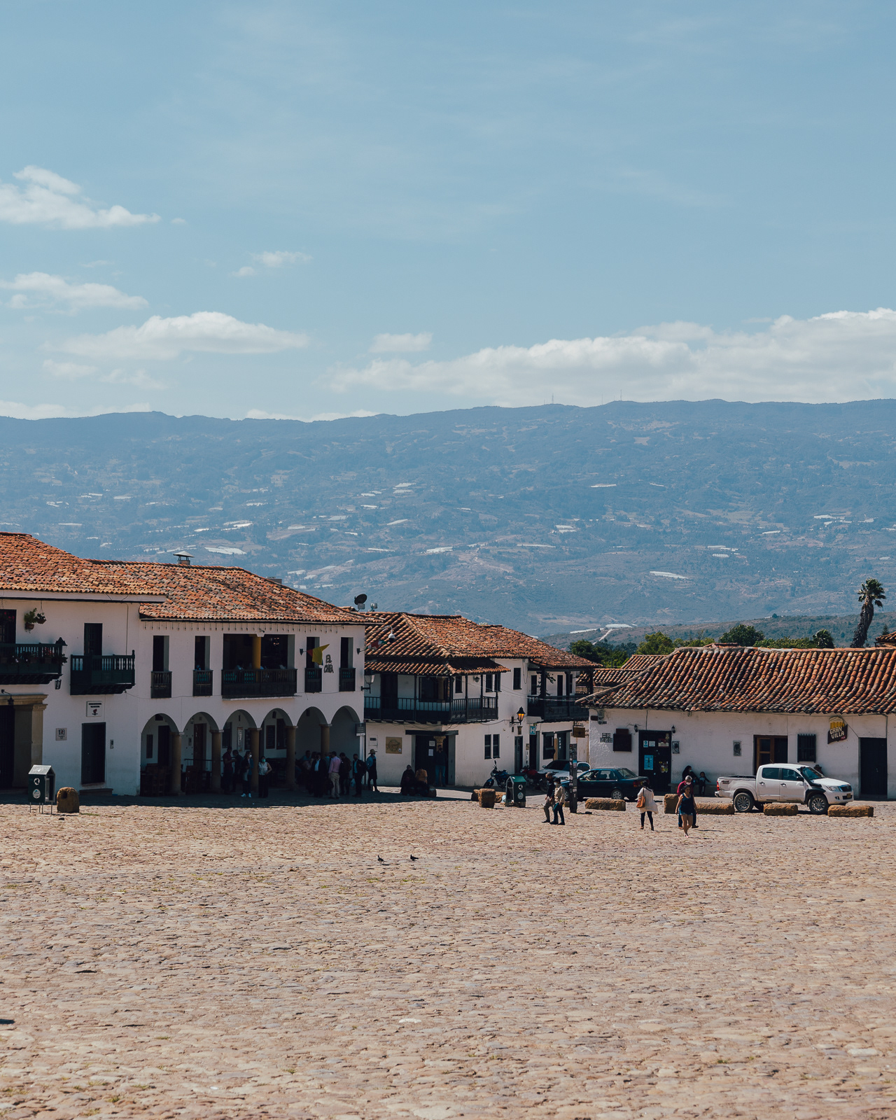 Colombian architecture in Plaza Mayor, Villa de Leyva
