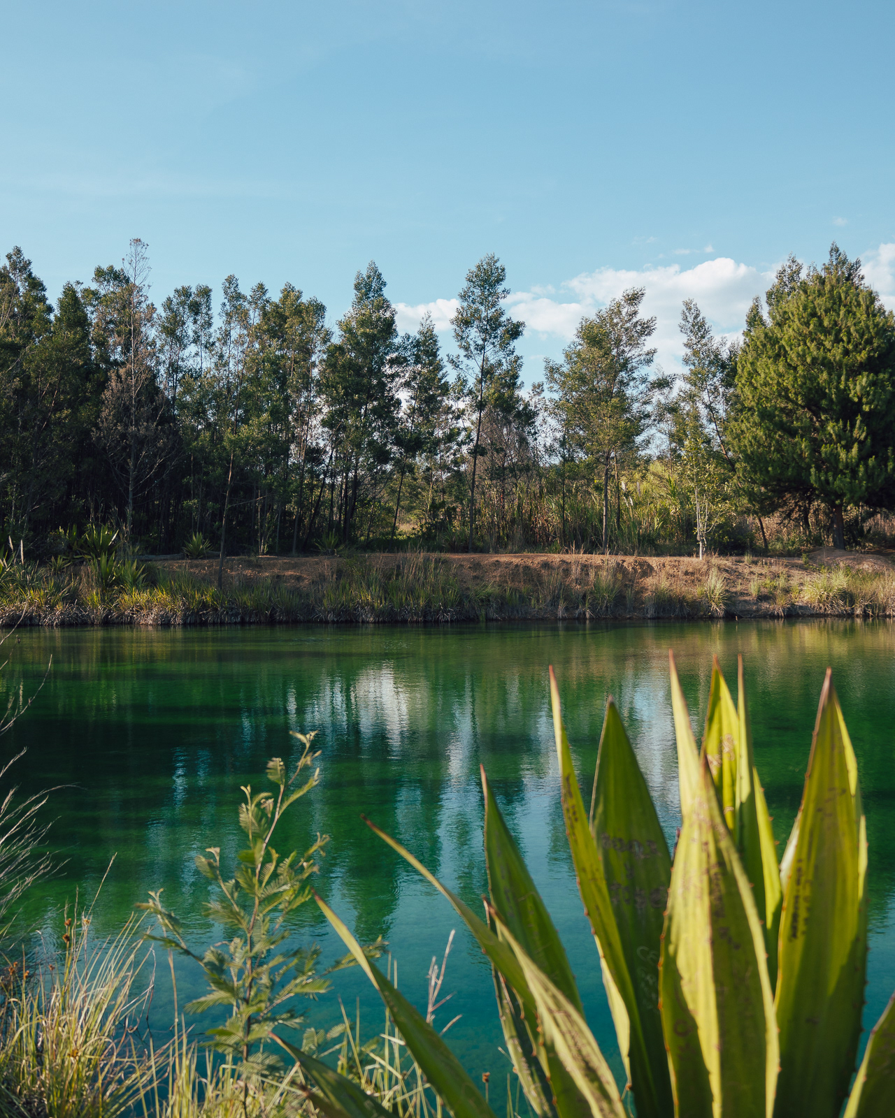 Turquoise lake in Pozos Azules, Colombia