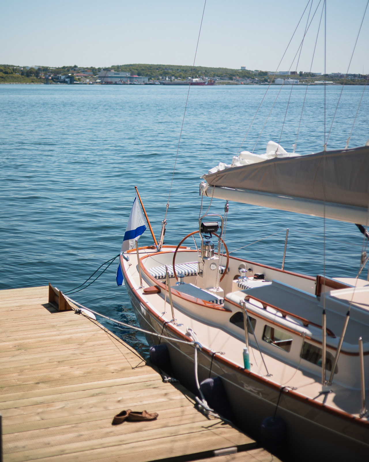 Sailboat harboured in Halifax, Nova Scotia, Canada