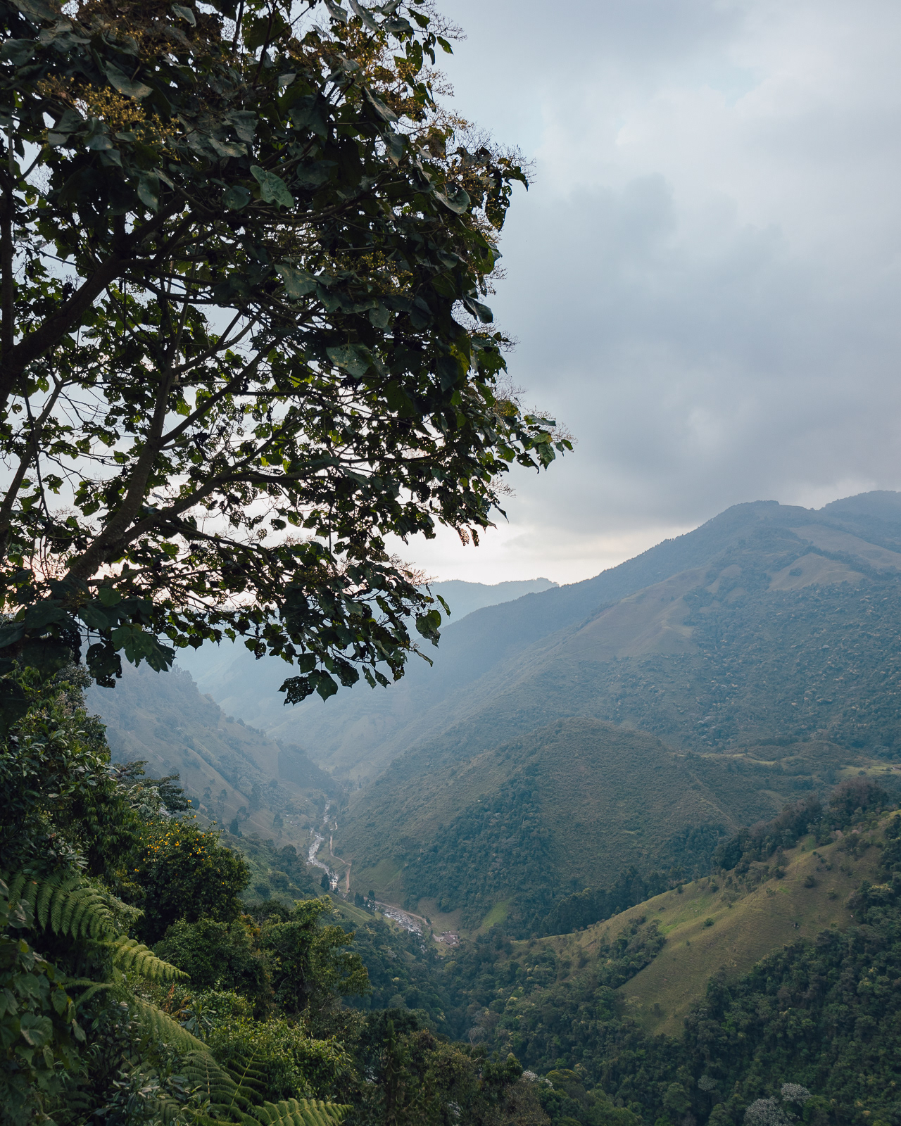 Mountains and valley view in Santa Rosa, Colombia