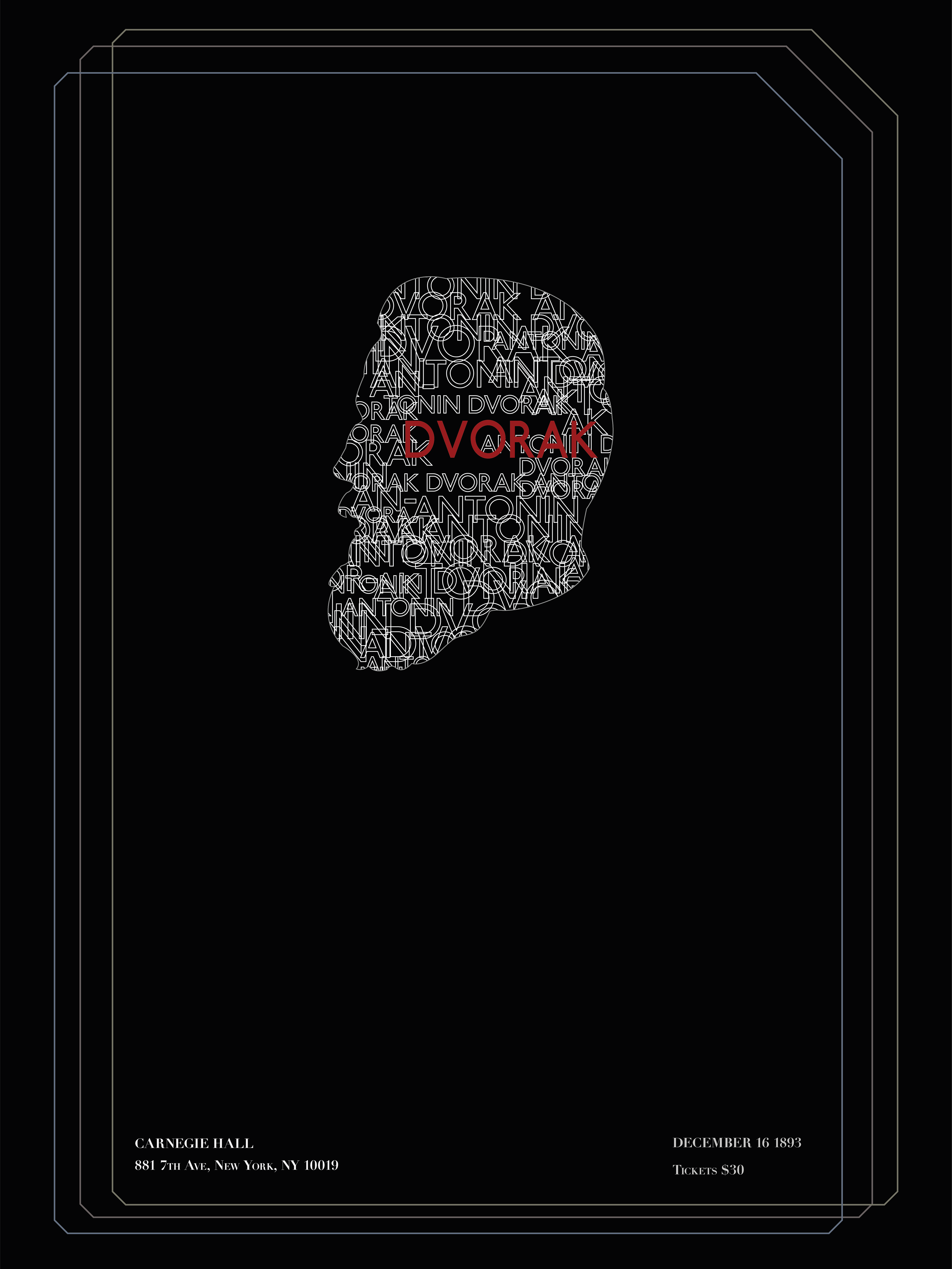Dvorak Music Poster | Medium: Illustrator, InDesign / Communication Design / 2020