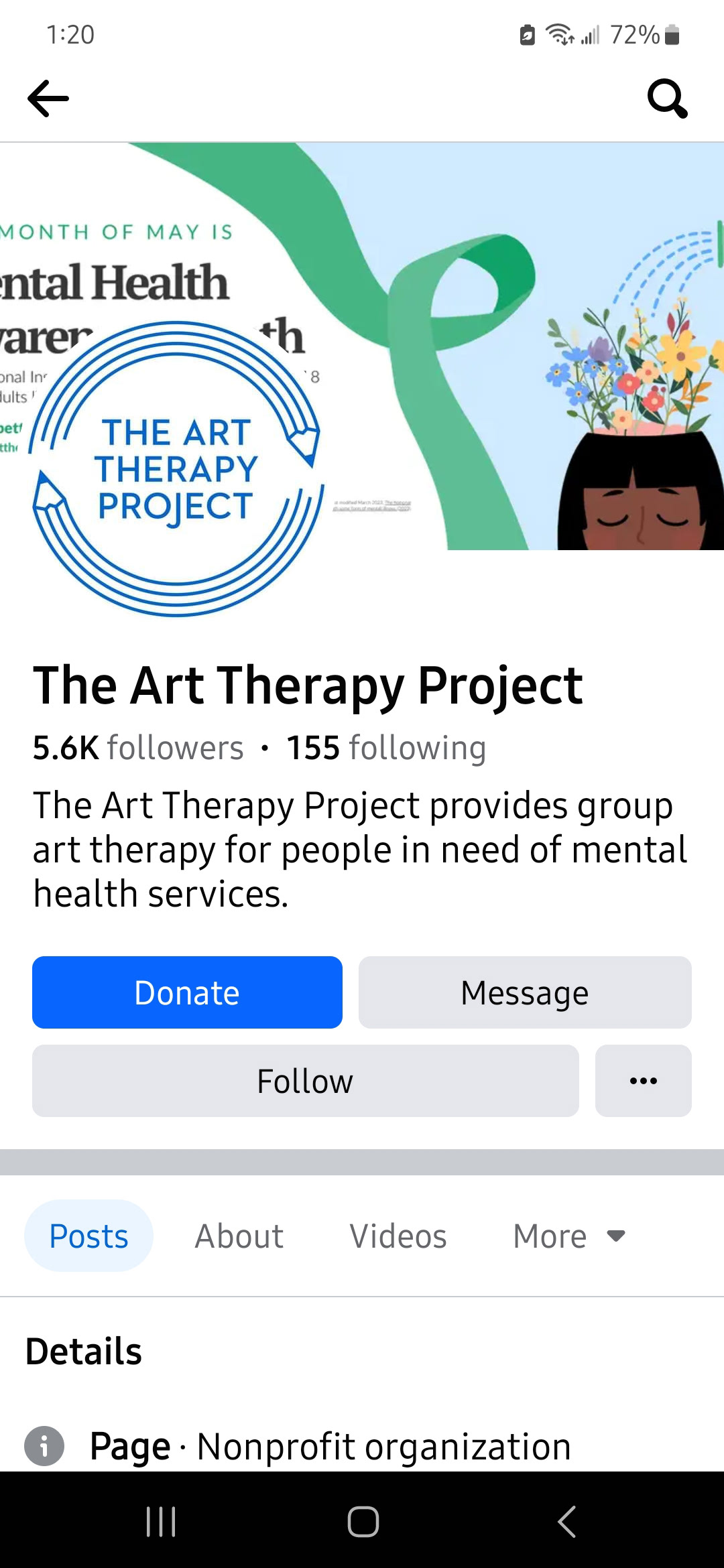 Mental Health Awareness Month Banner On Facebook Mobile Site