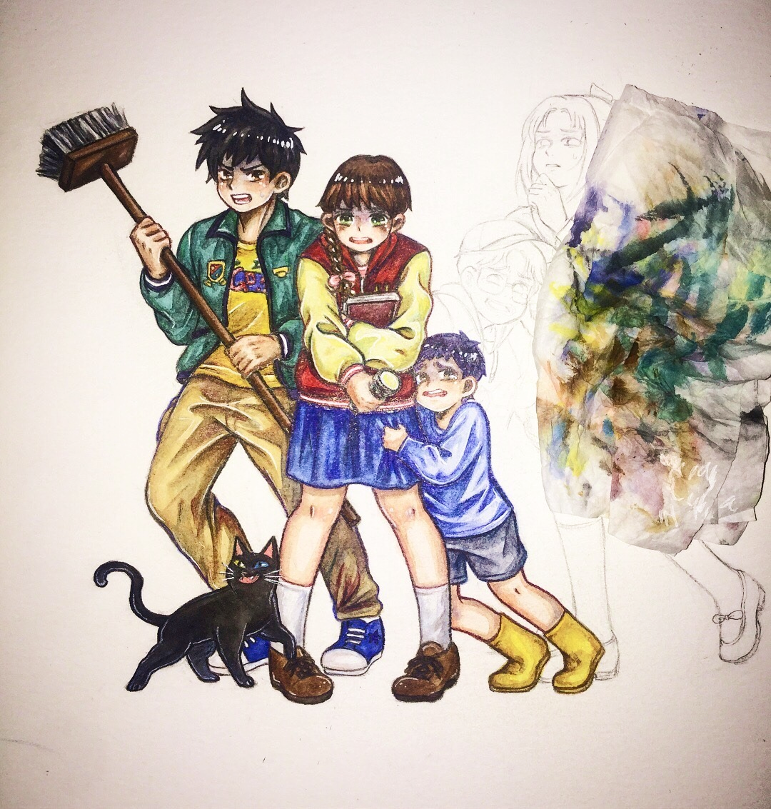 Ghost Stories Anime Fanart, Work In Progress | Medium: Pencil, watercolor, color pencil