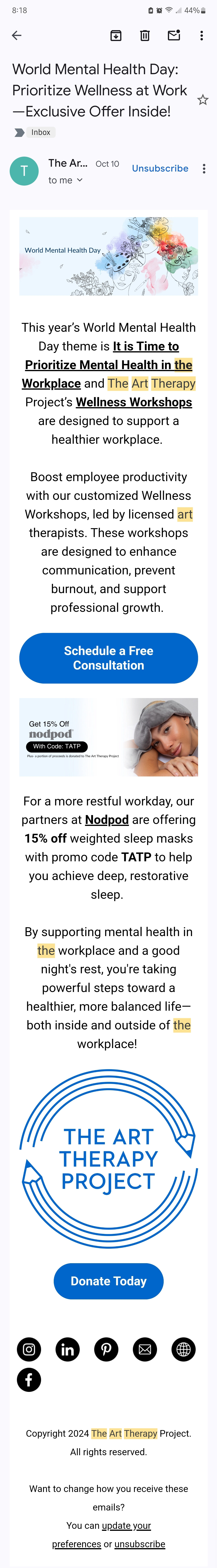 World Mental Health Day Mobile View Email Newsletter