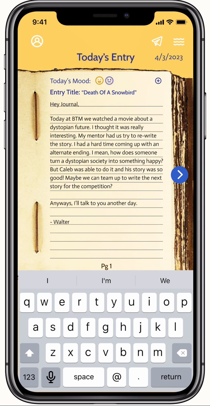 Boys can share their journal with a friend