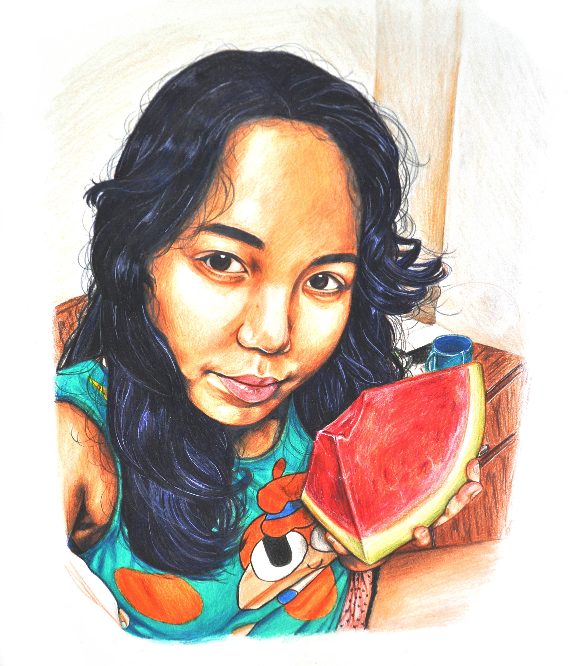 Portfolio Piece: Self Portrait | Medium: Color Pencil / 2018
