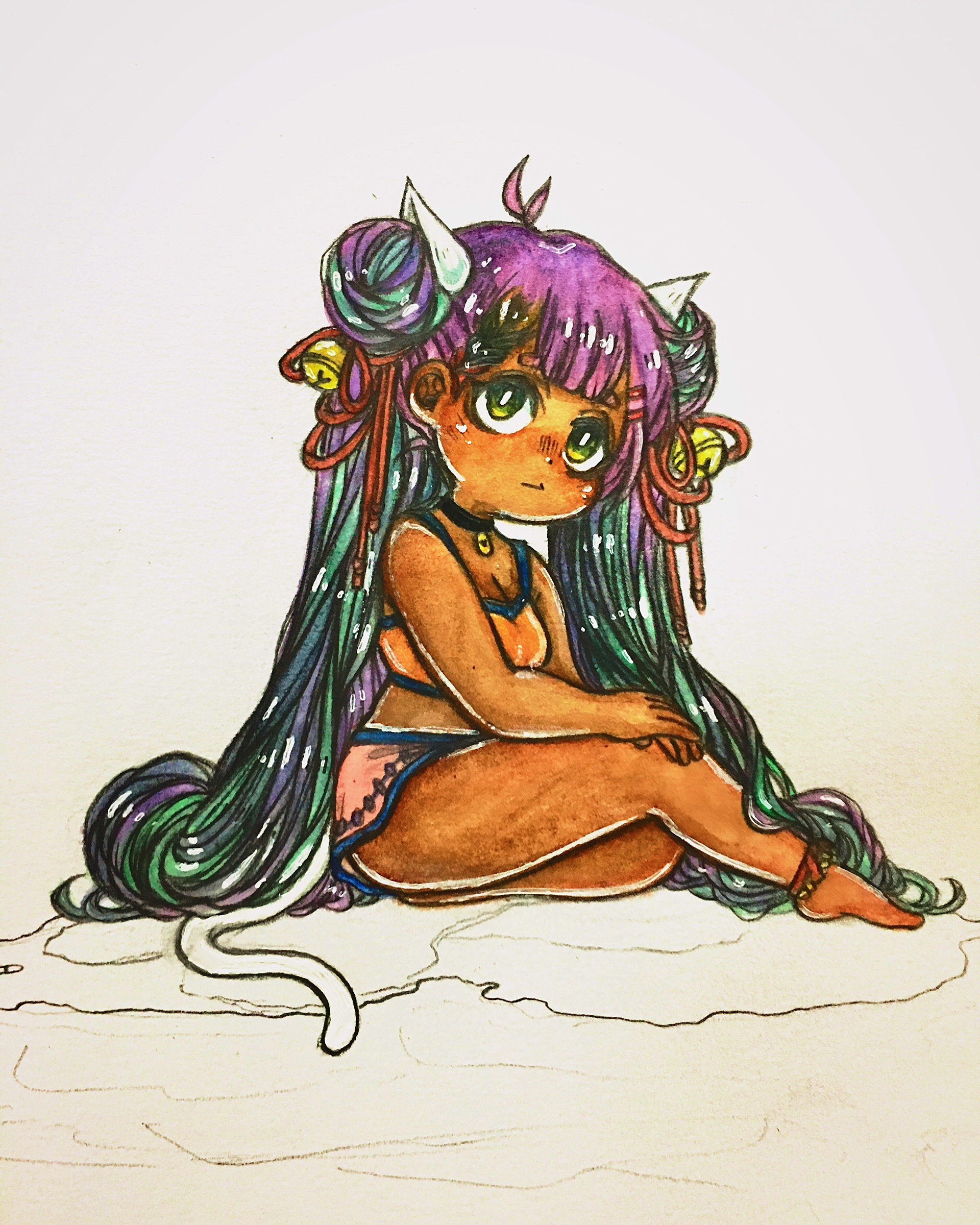 Medium: Pencil, watercolor, ink