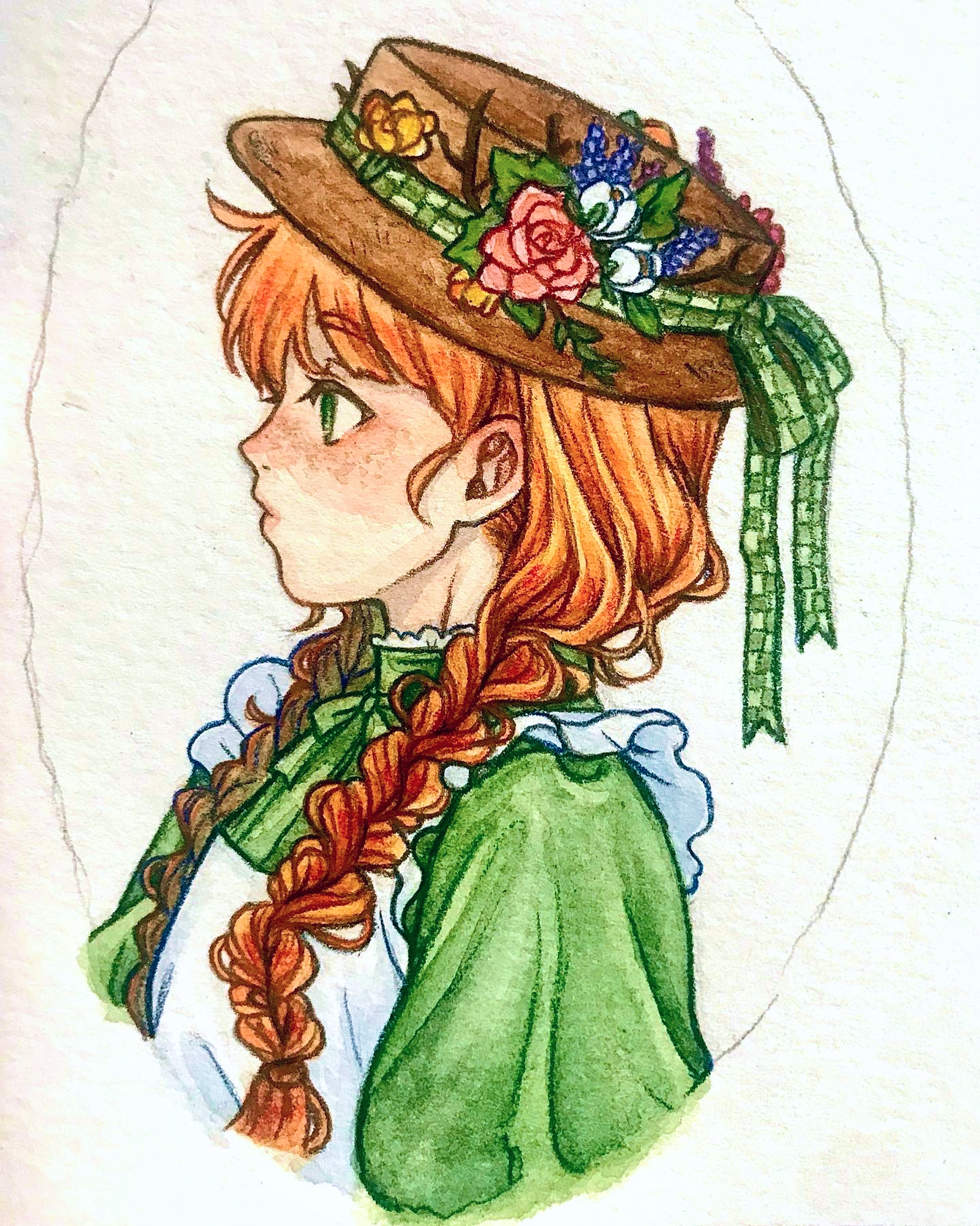Anne Of Green Gables Illustration | Medium: Pencil, watercolor, color pencil