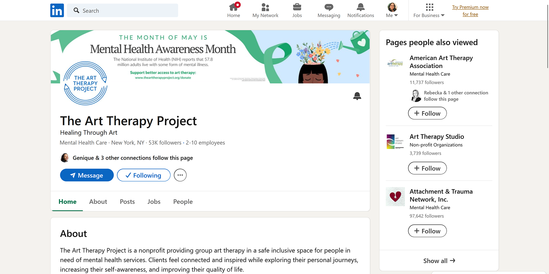 Mental Health Awareness Month Banner On Facebook Desktop Site