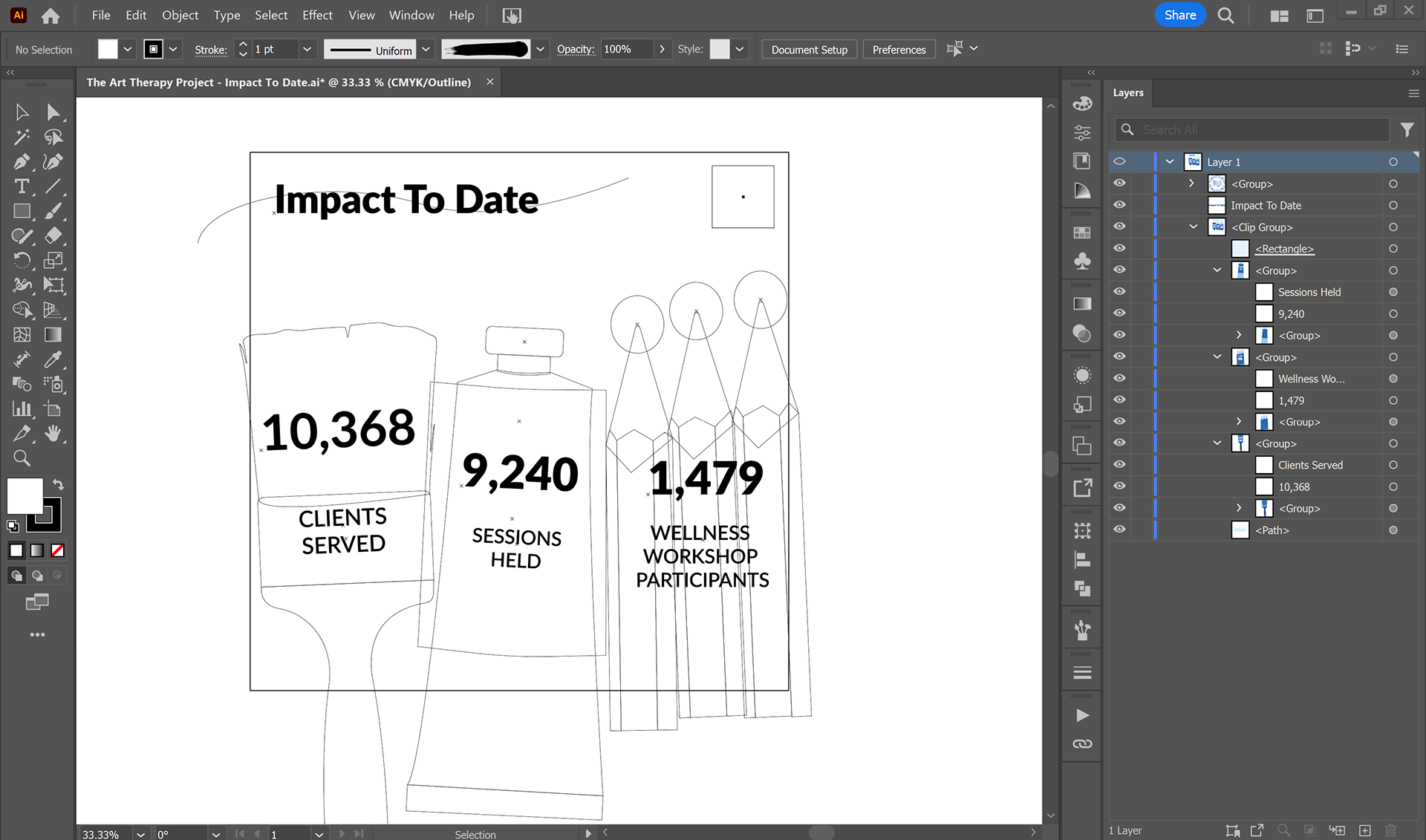 Impact To Date Illustrator Outline Mode