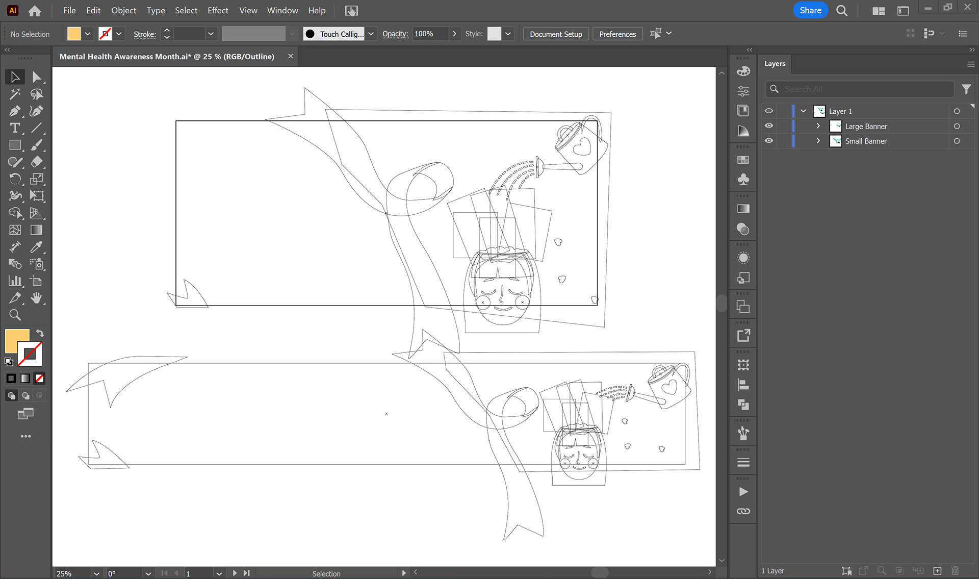 Illustrator File In Outline Mode