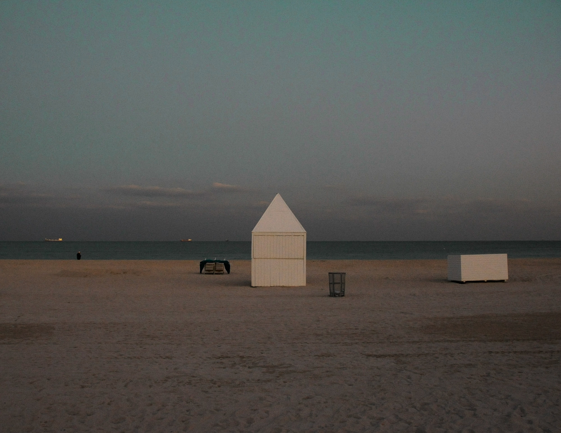 Beach Huts at Dusk