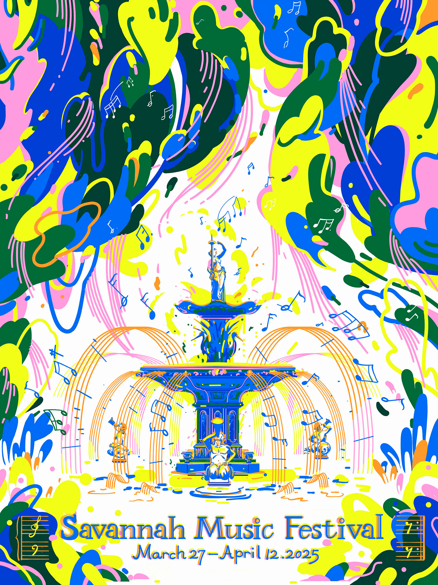 Xiao Li, "Savannah, Music, and Fountain," Digital, 2025