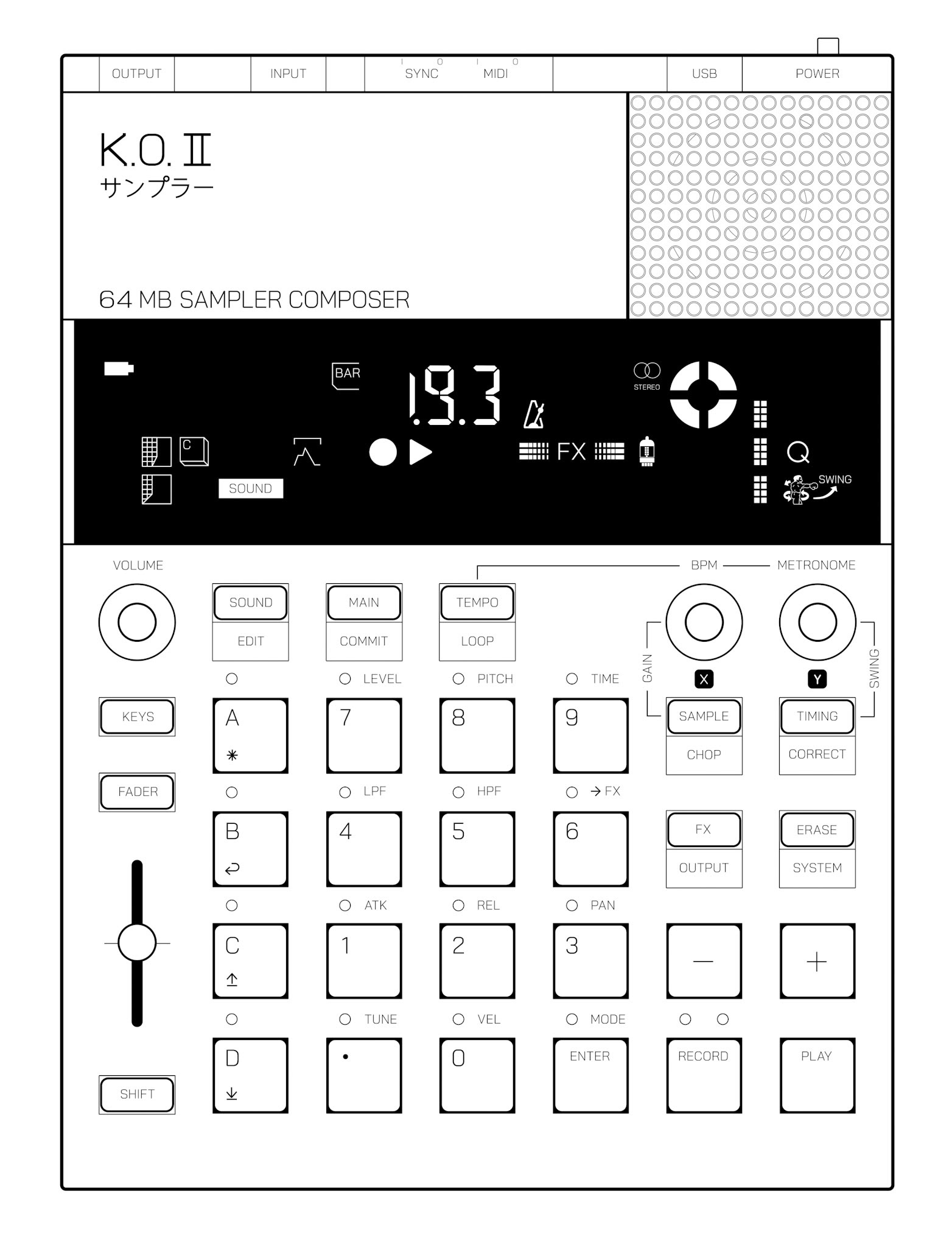 K.O. II Technical Illustration Front
