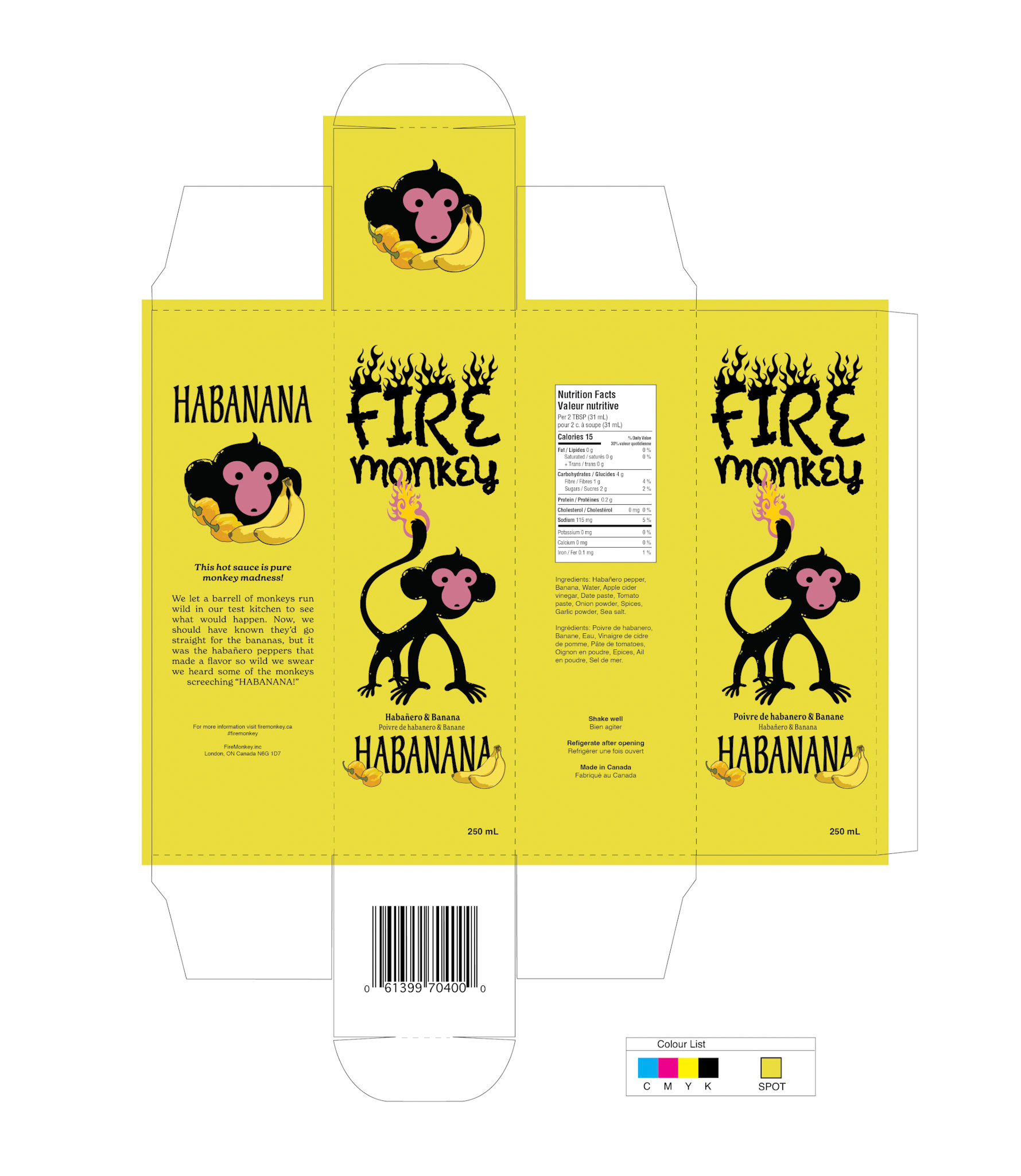 Fire Monkey Habanana Box Label Design