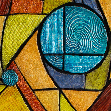 DRAGON KNIGHT - Clay Tile Mosaic Abstract Mixed Media by Maribel Young