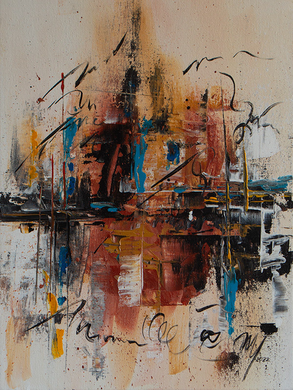 PLAN B - Mixed Media Acrylic Abstract  by Maribel Young