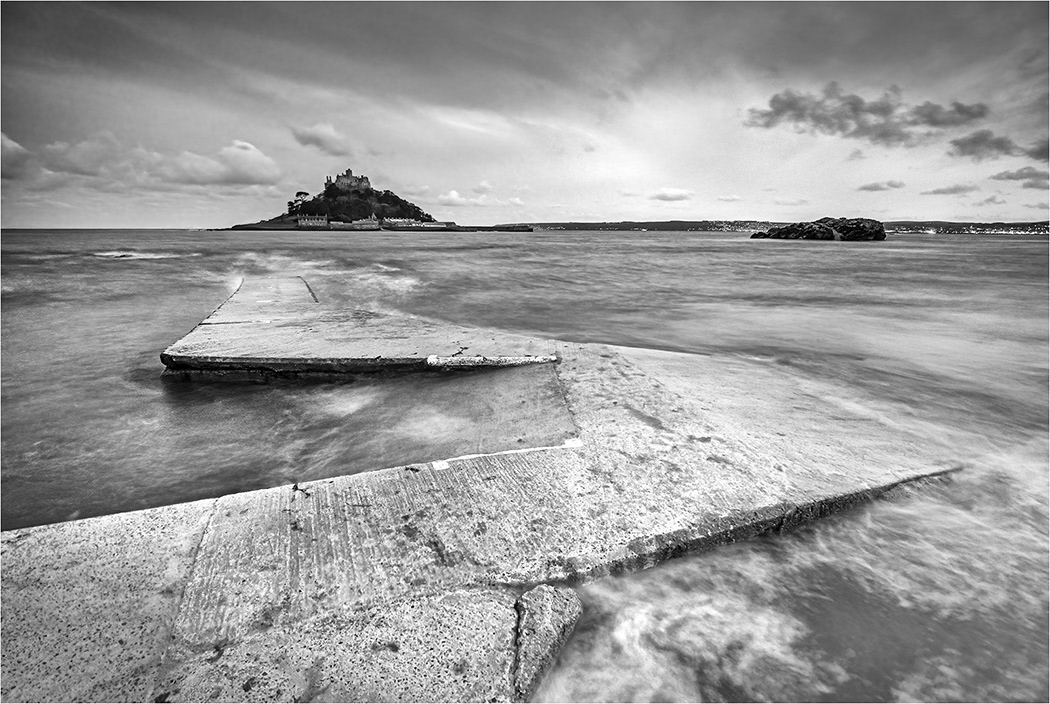Cornwall - St. Michaels Mount slipway at high tide