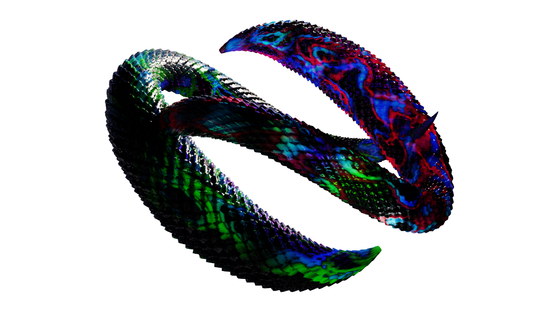 Animated noise snake skin texture on animated snake like creatures