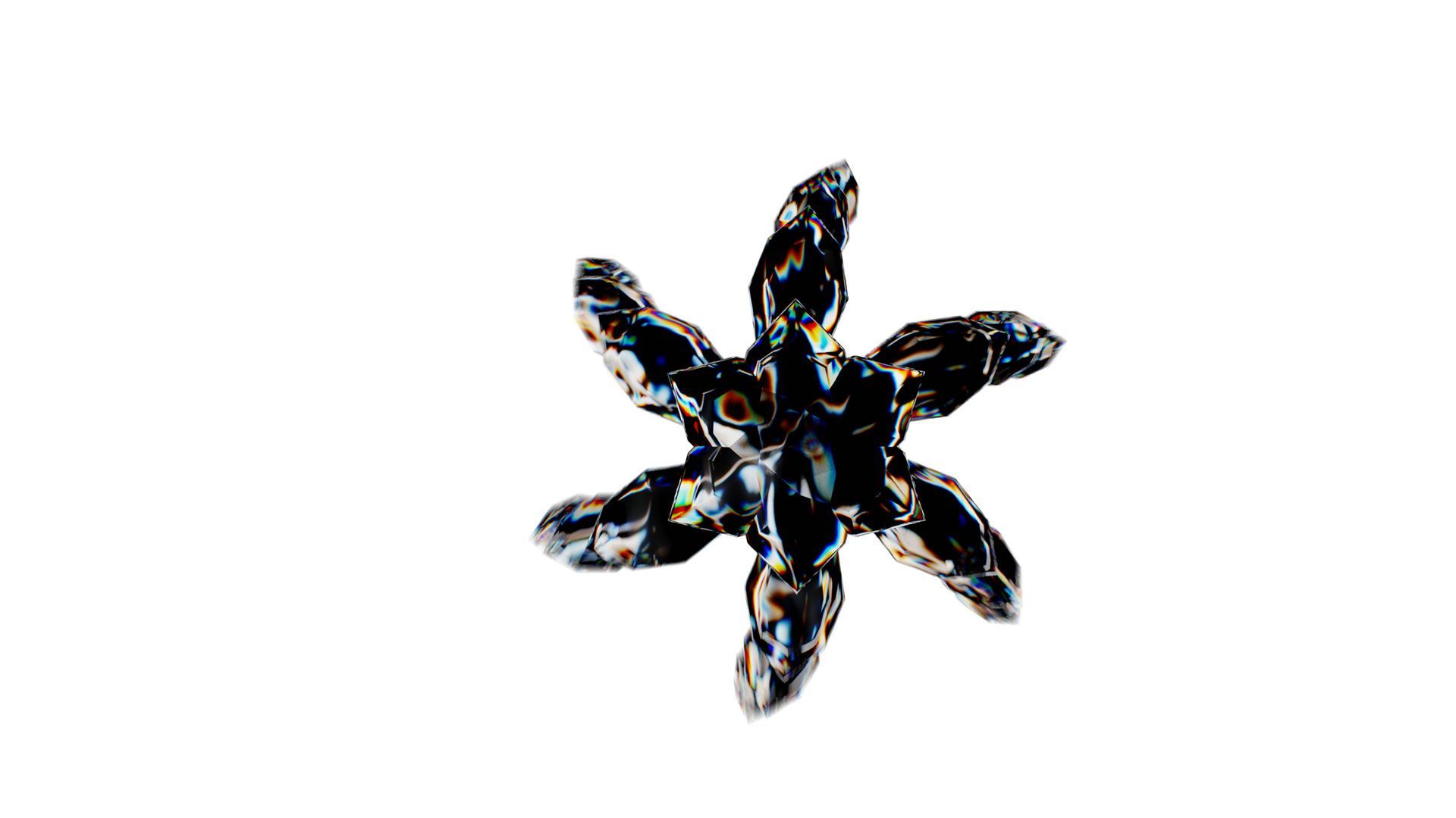Diamond inspired material and animated shapes
