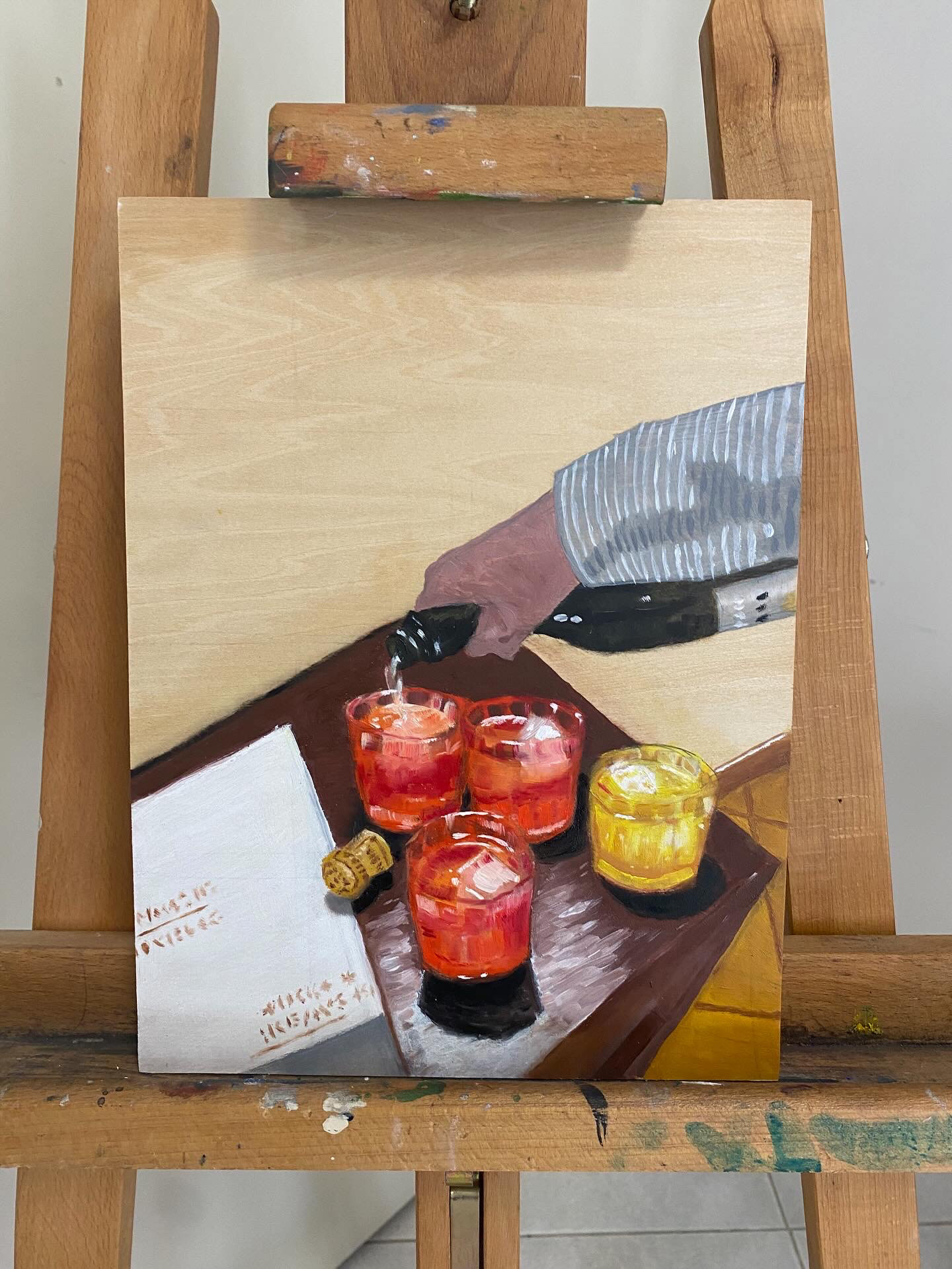 Aperol spritz oil painting