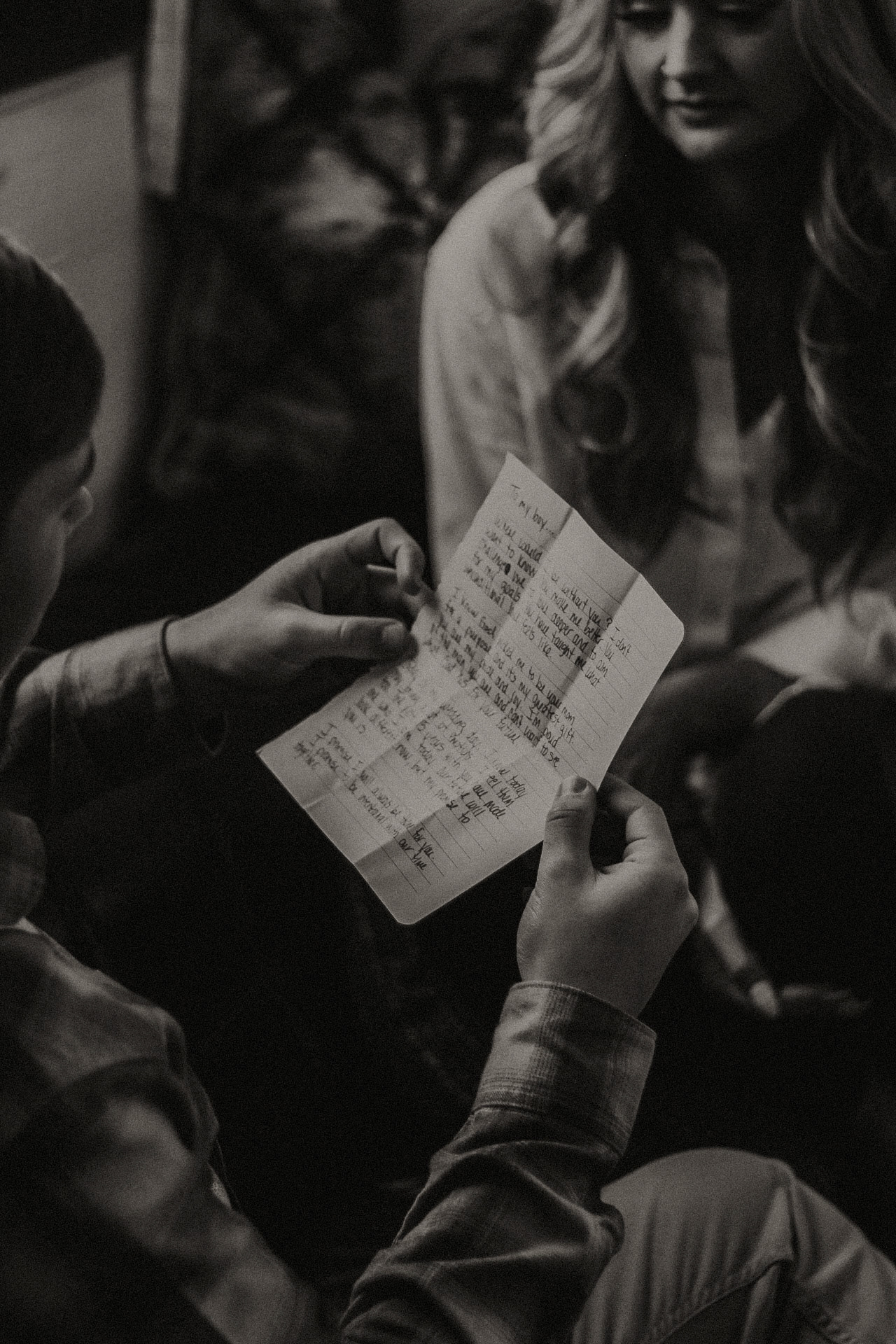 Letter exchange with loved ones.