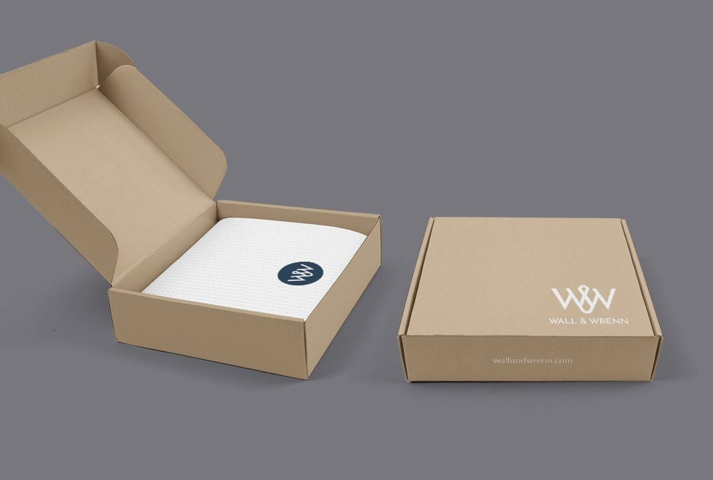 Box Packaging with Tissue and Sticker