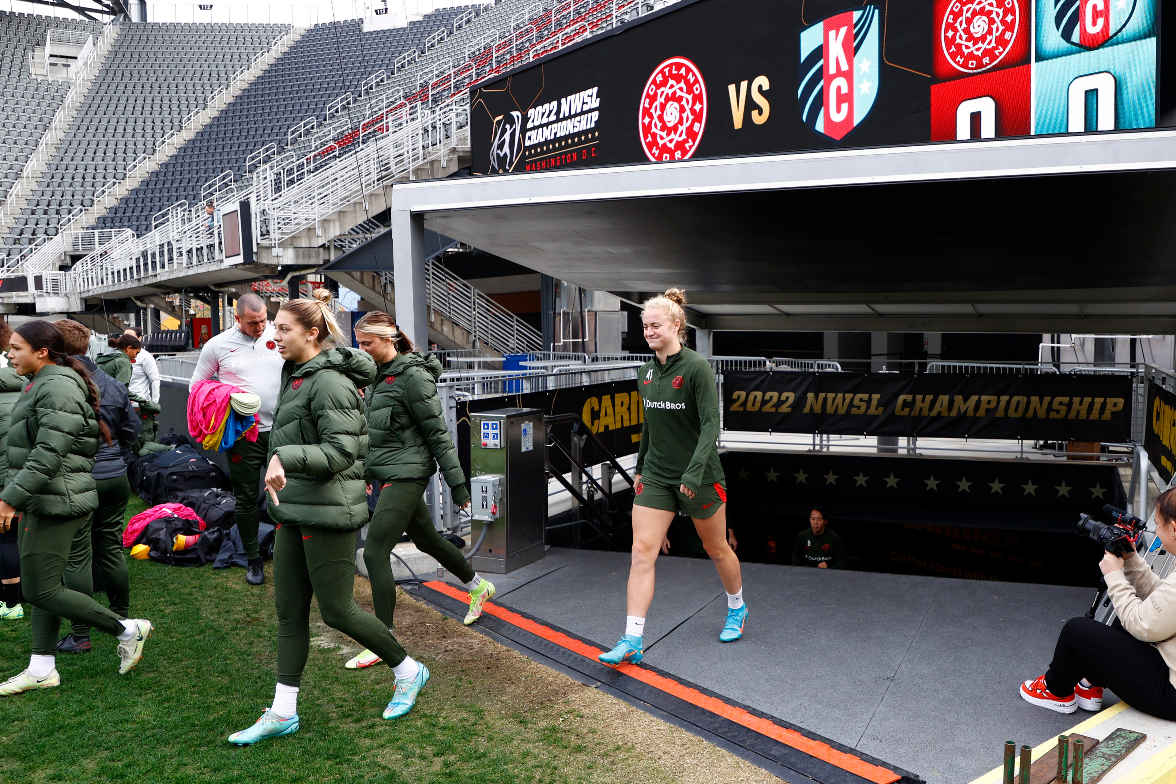 Player walkout tunnel and animated videoboard