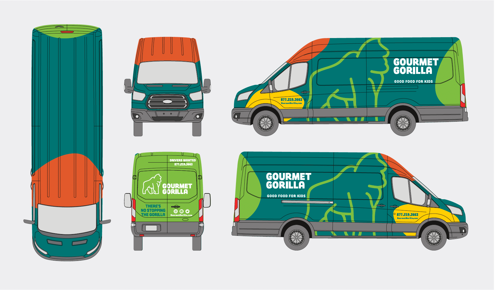 Delivery van wrap mockup
