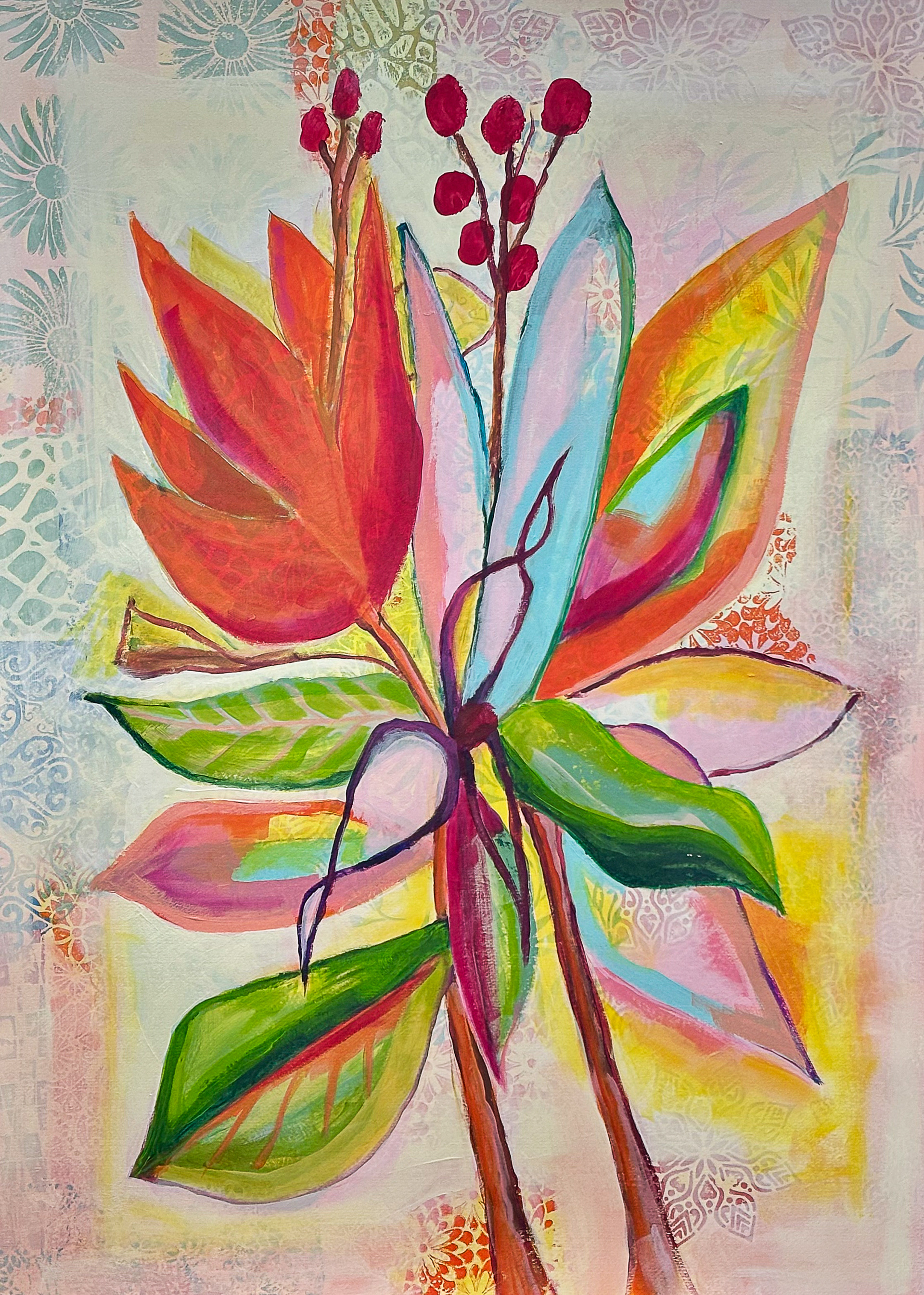 70cm x 100cm acryl op papier
