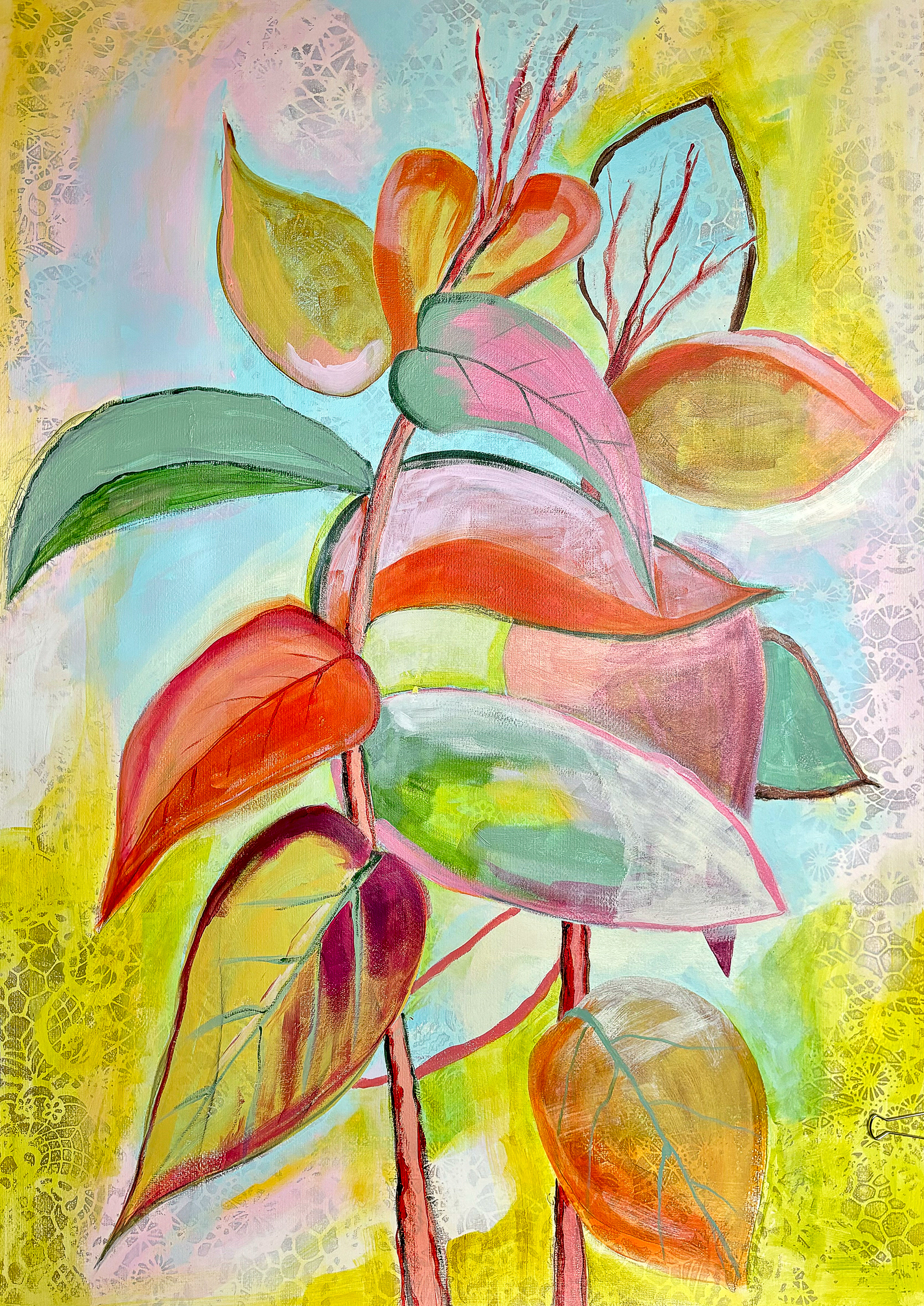 70cm x 100cm acryl op papier