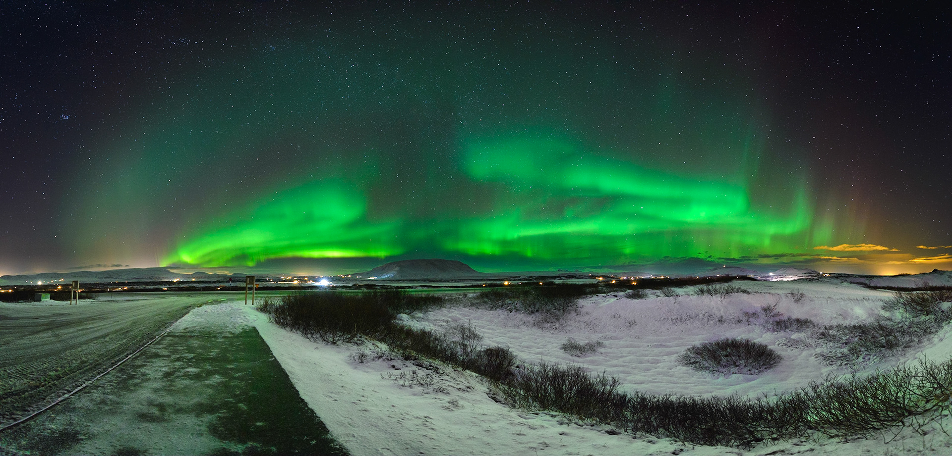 Northern Lights Panorama, Iceland