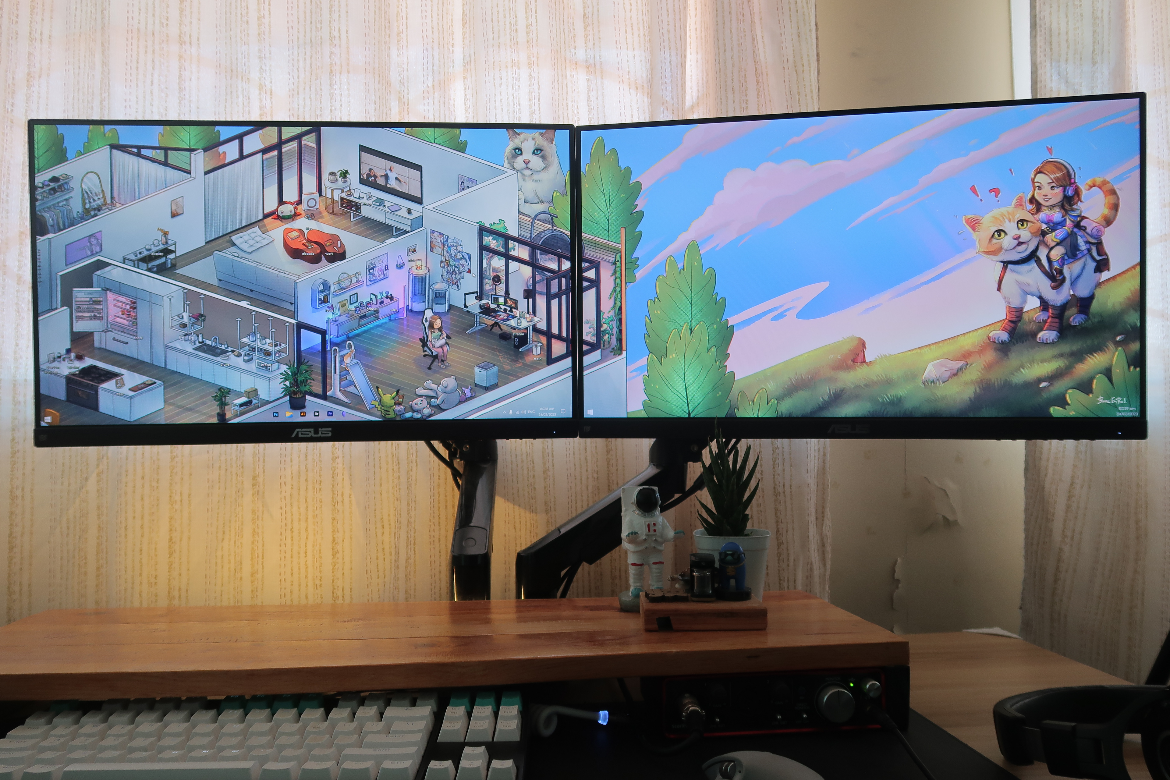 how it looks in an actual dual monitor