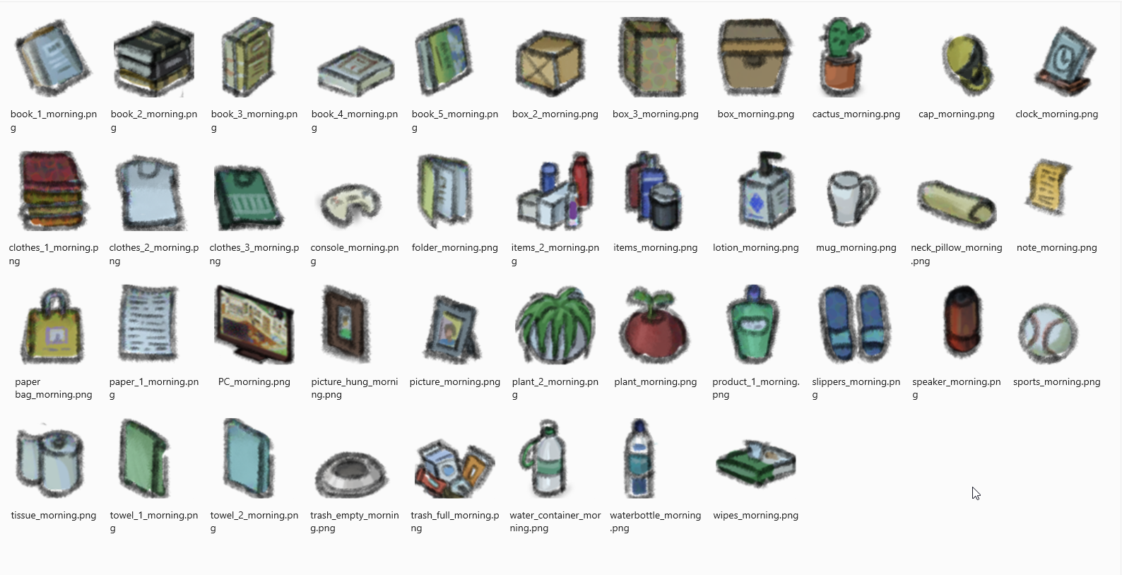 Camouflaging icon pack based from various actual items